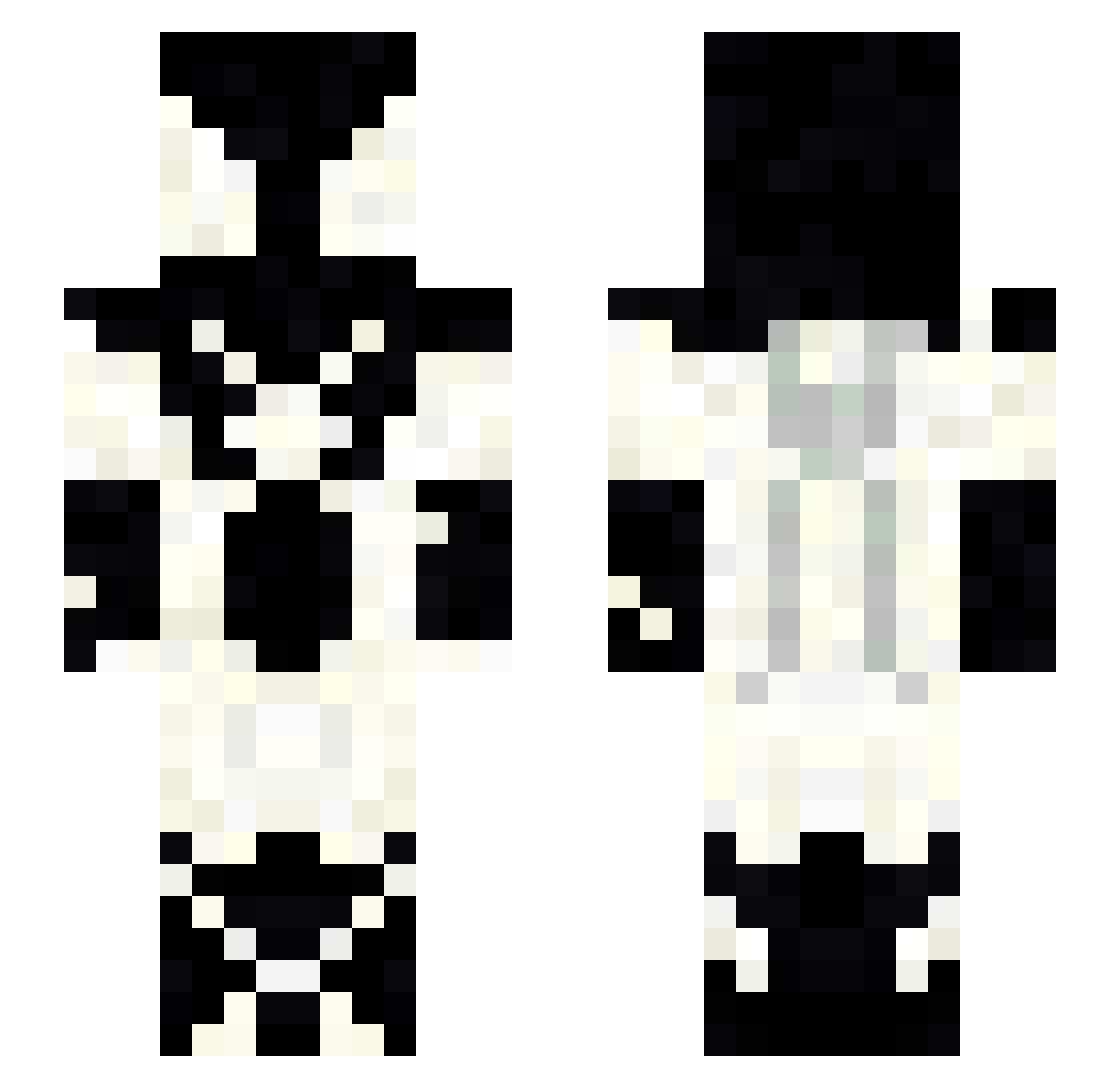 BacardiFps Minecraft skin, front and back view