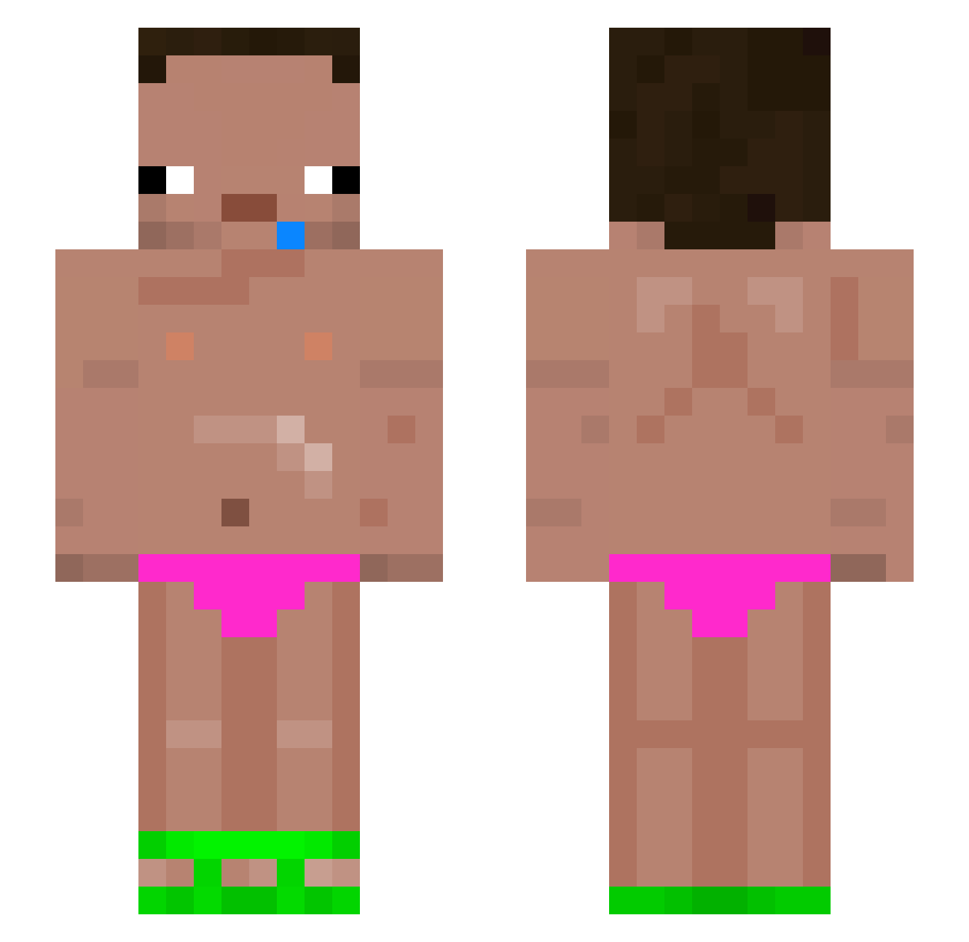 Hosenheld Minecraft skin, front and back view