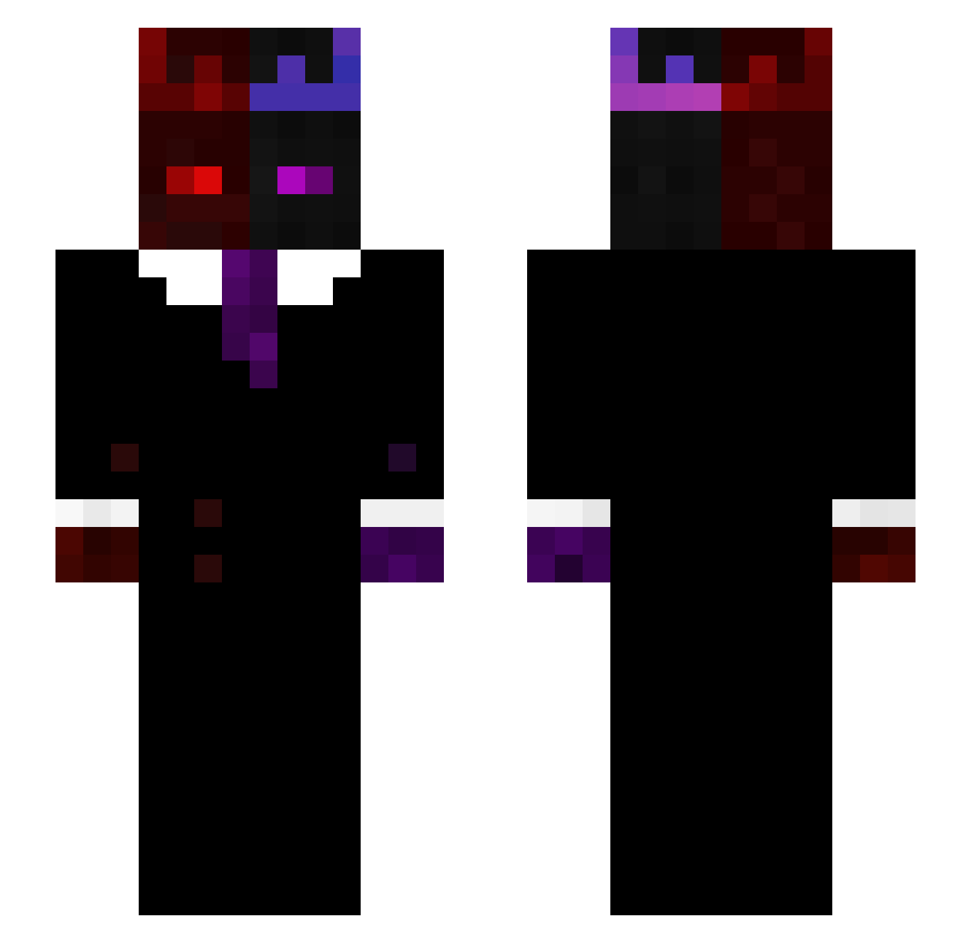 RealKjng Minecraft skin, front and back view