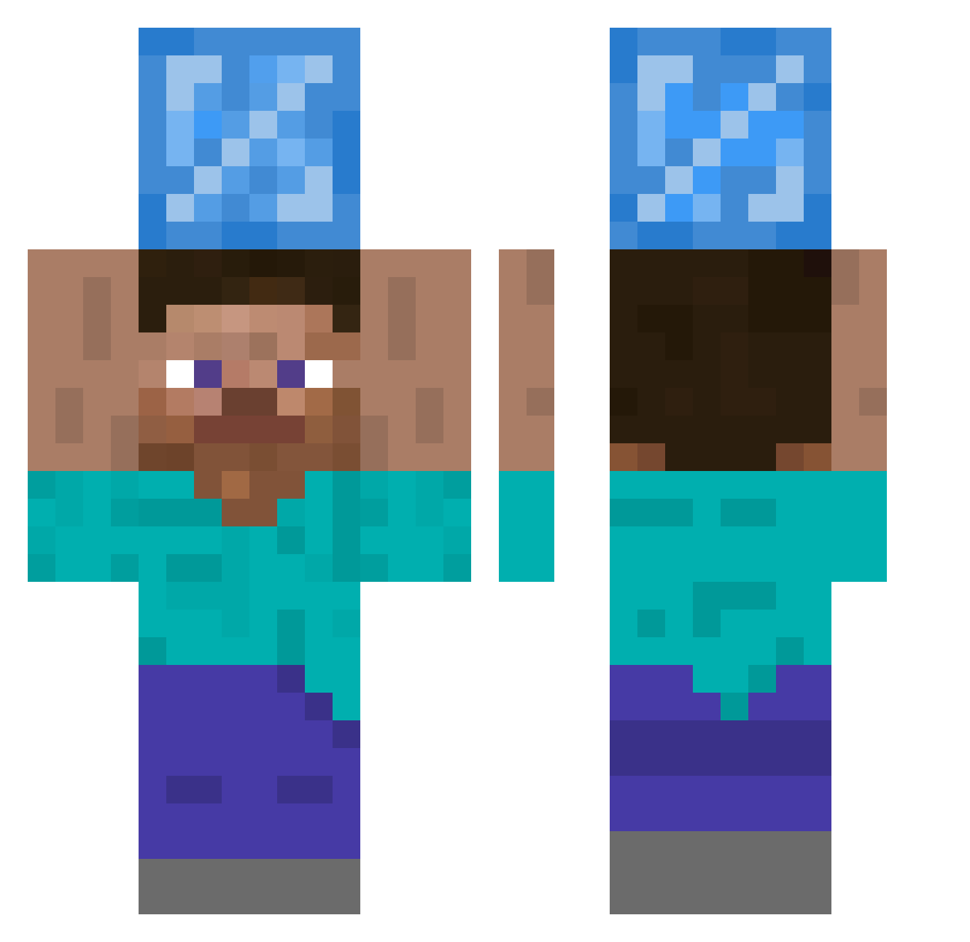 LkU_ Minecraft skin, front and back view