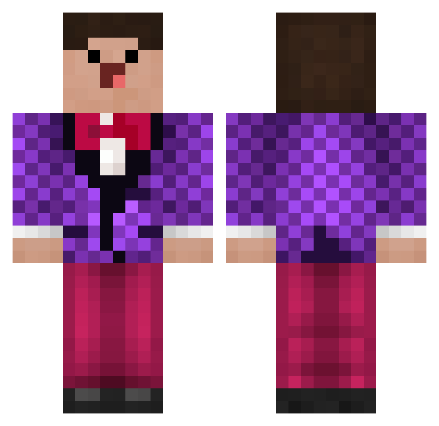 Milviolant Minecraft skin, front and back view