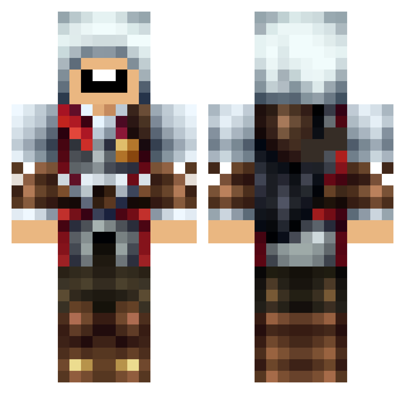 Eyren Minecraft skin, front and back view