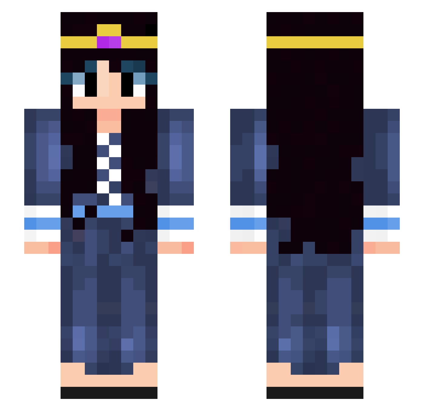 nvrnvm Minecraft skin, front and back view