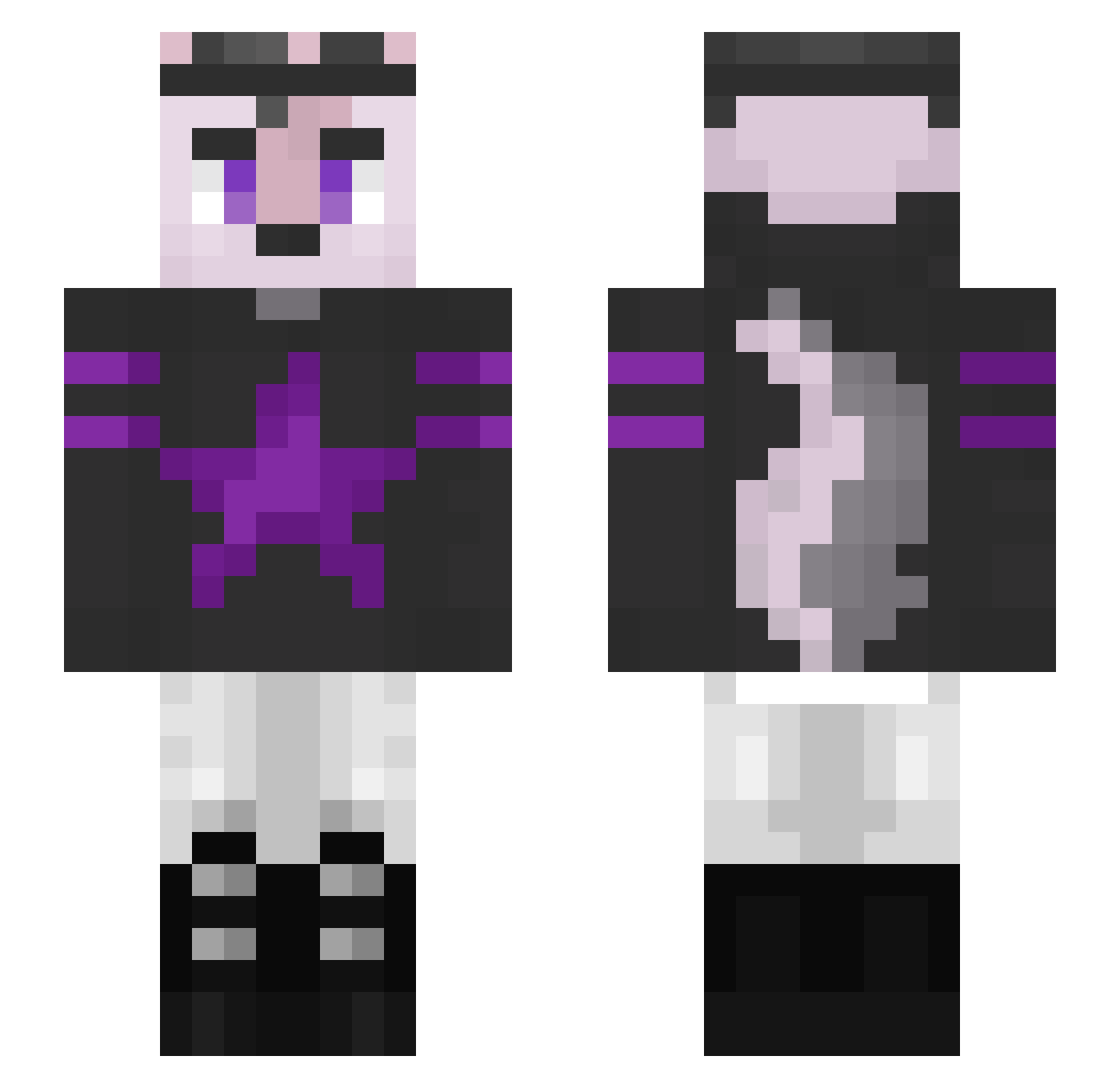 Pixel_Foox Minecraft skin, front and back view