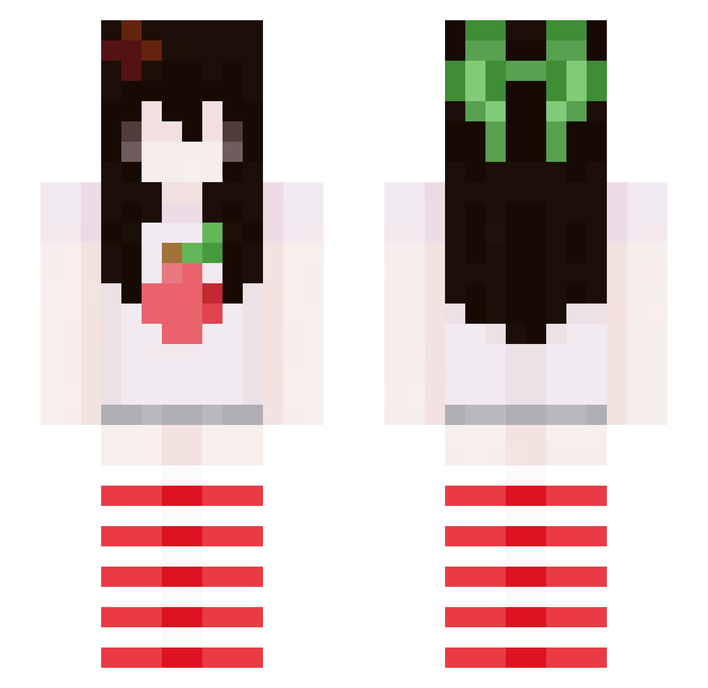 apples4me Minecraft skin, front and back view
