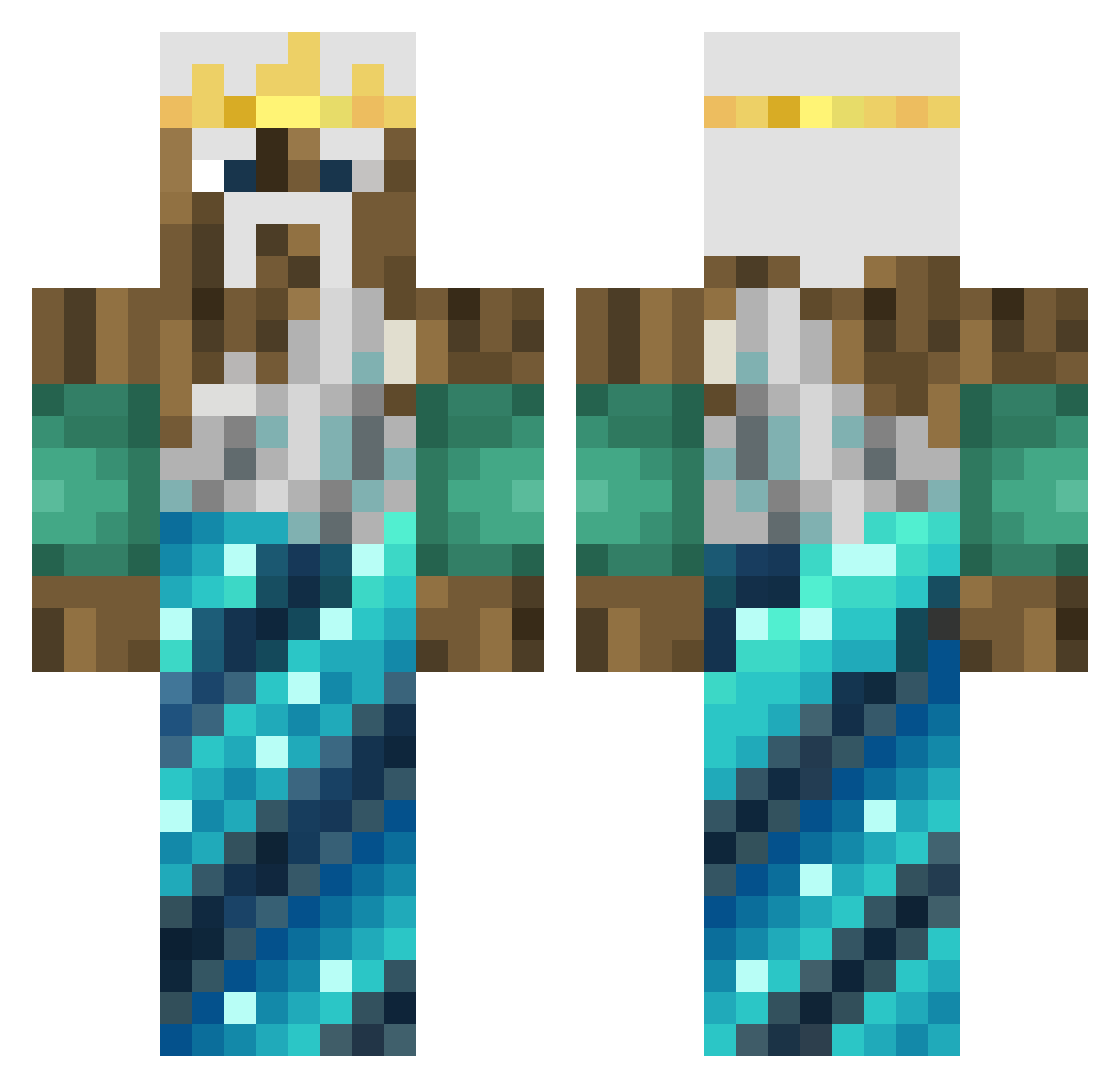 woodspear Minecraft skin, front and back view