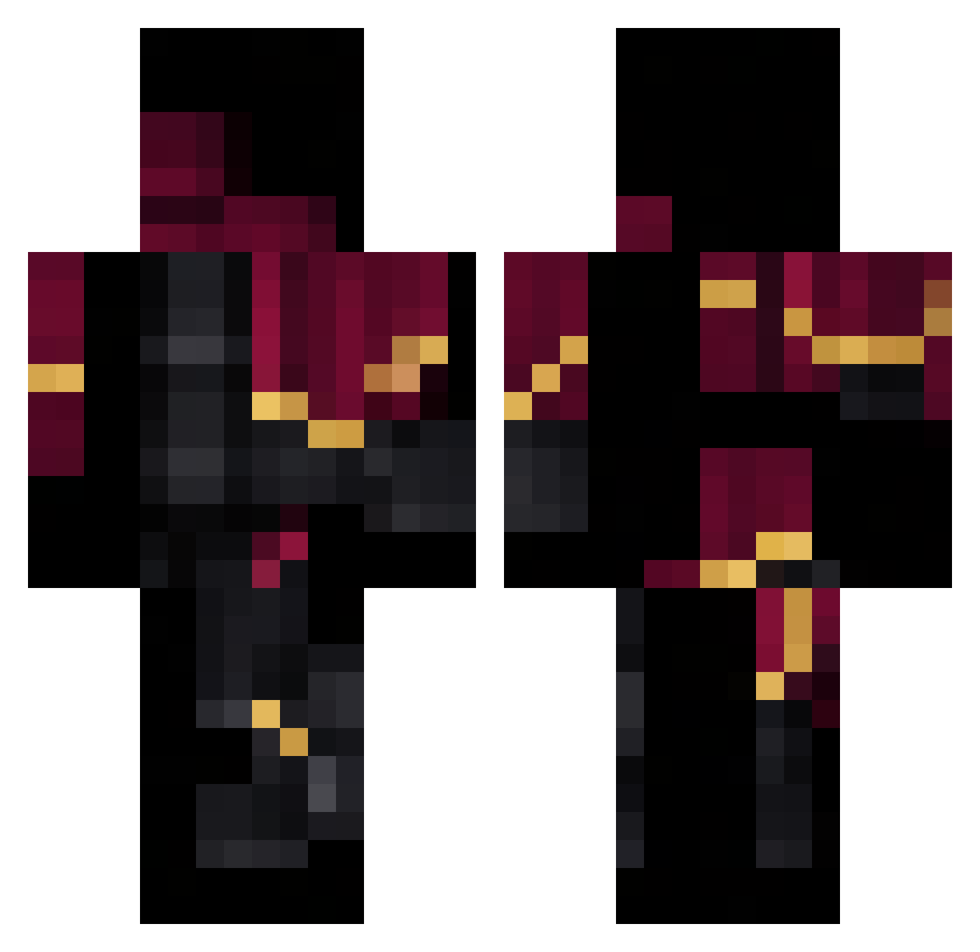 HzManchik Minecraft skin, front and back view