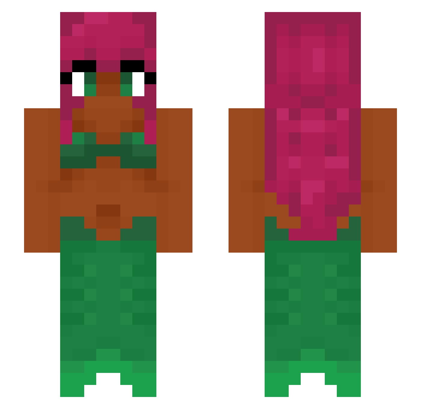 heronk Minecraft skin, front and back view