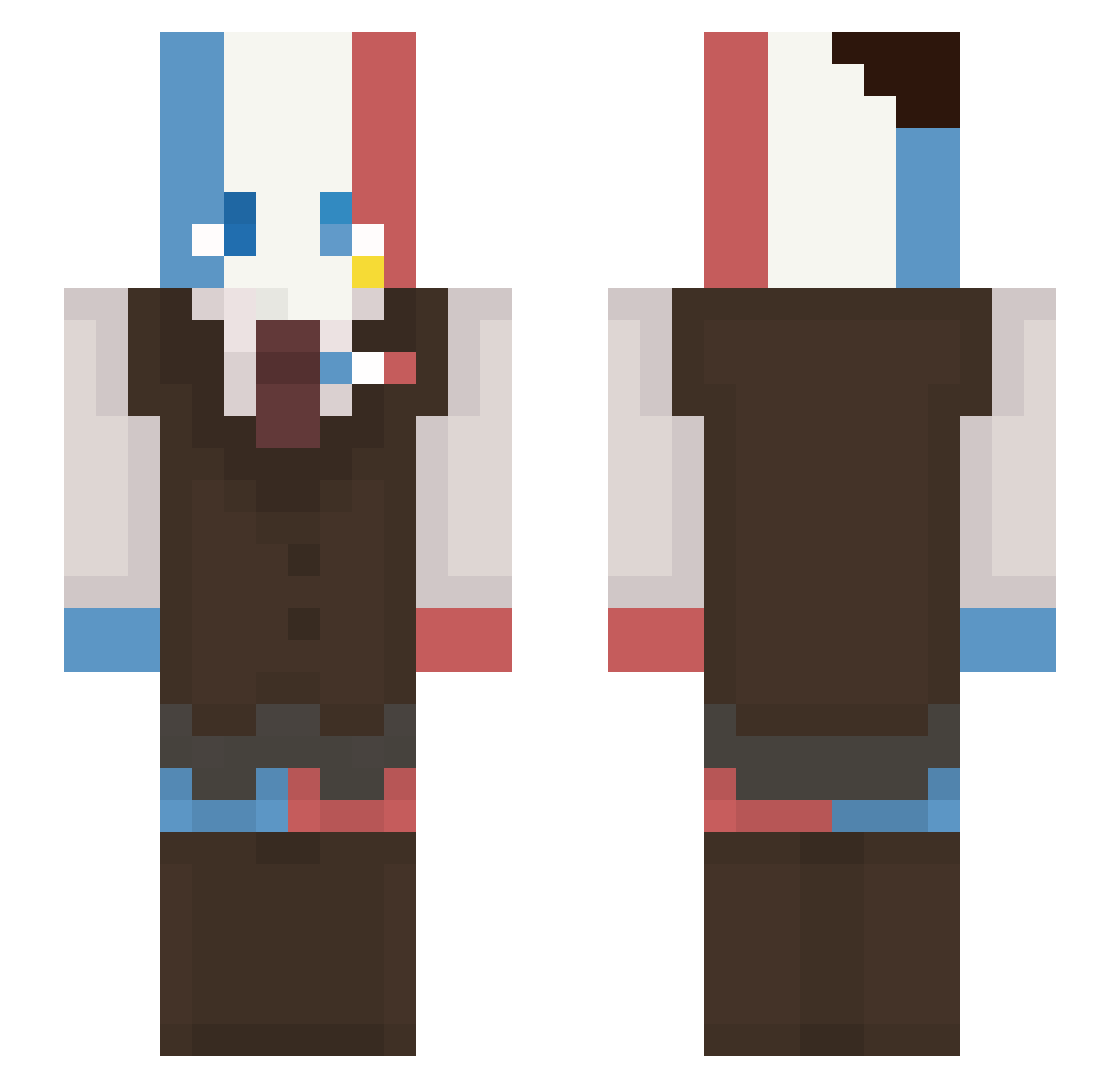 Abdnx Minecraft skin, front and back view