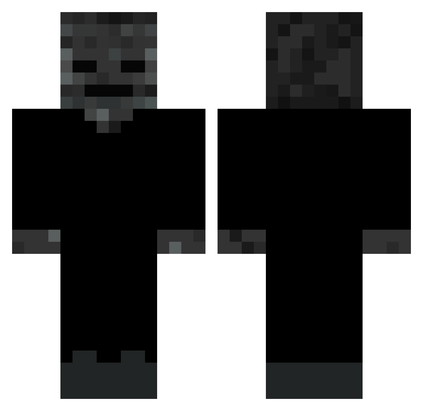 h1mol Minecraft skin, front and back view
