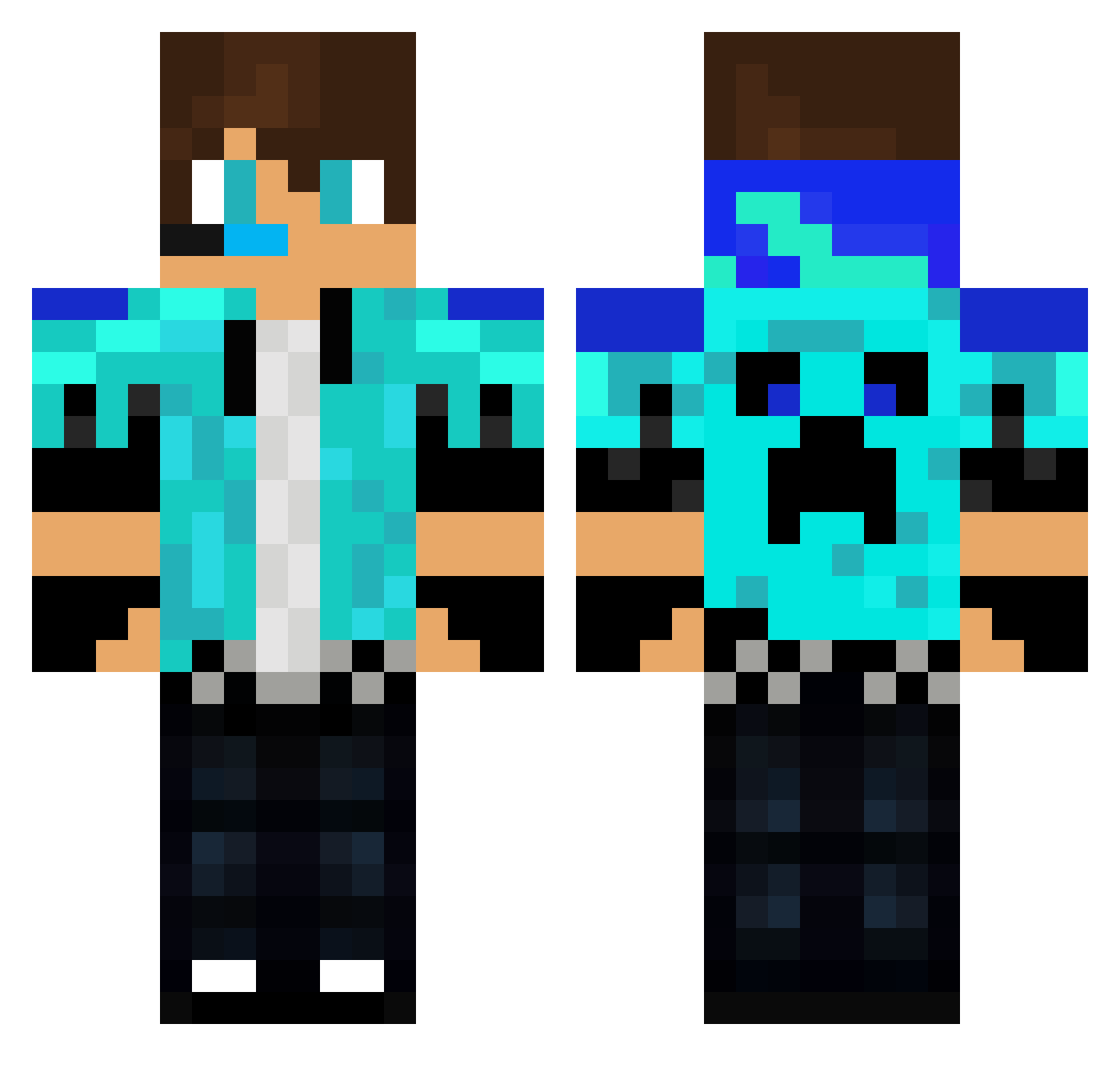 sirexe Minecraft skin, front and back view