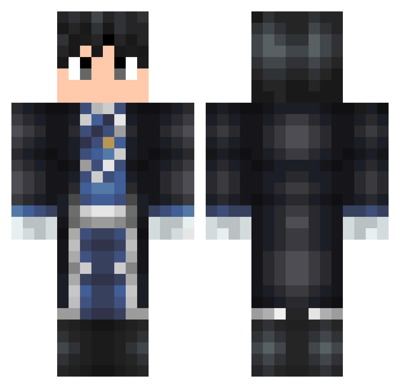 PAP17 Minecraft skin, front and back view