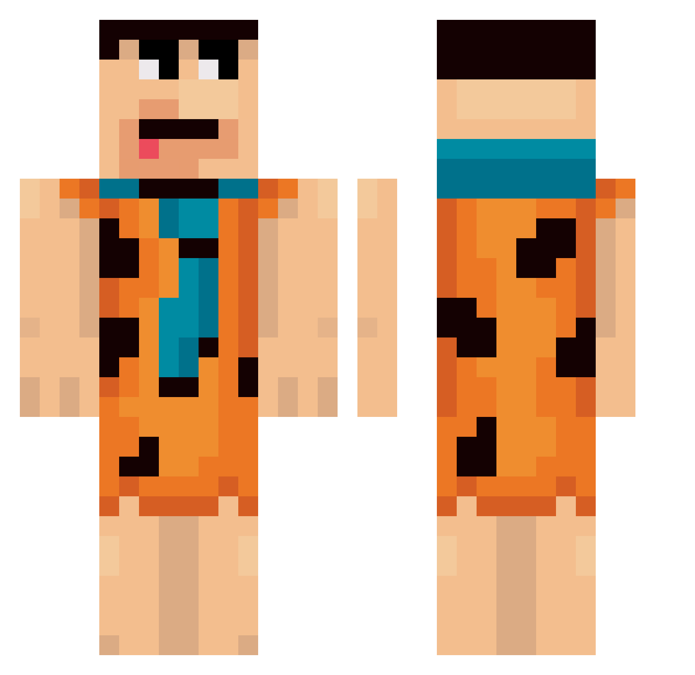 Dem Minecraft skin, front and back view