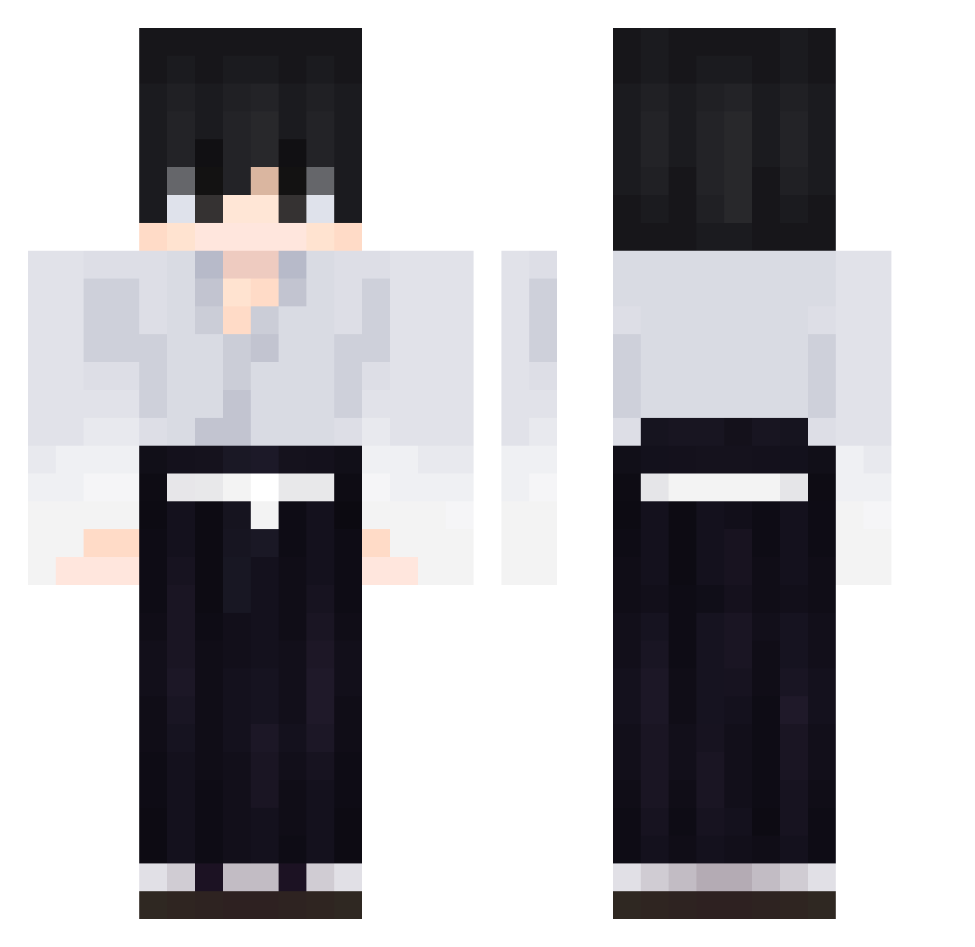 xEnfers Minecraft skin, front and back view