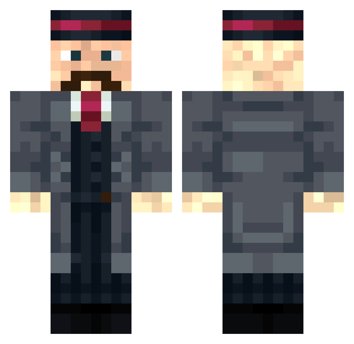 Destroyiris Minecraft skin, front and back view