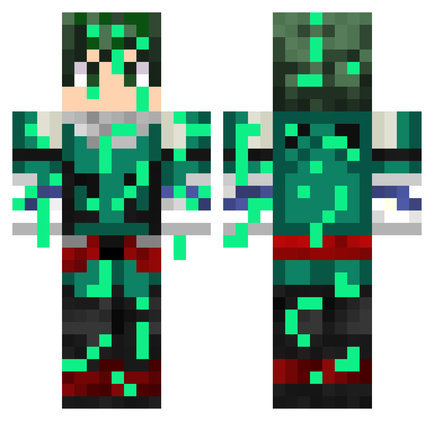 BAYASHII Minecraft skin, front and back view
