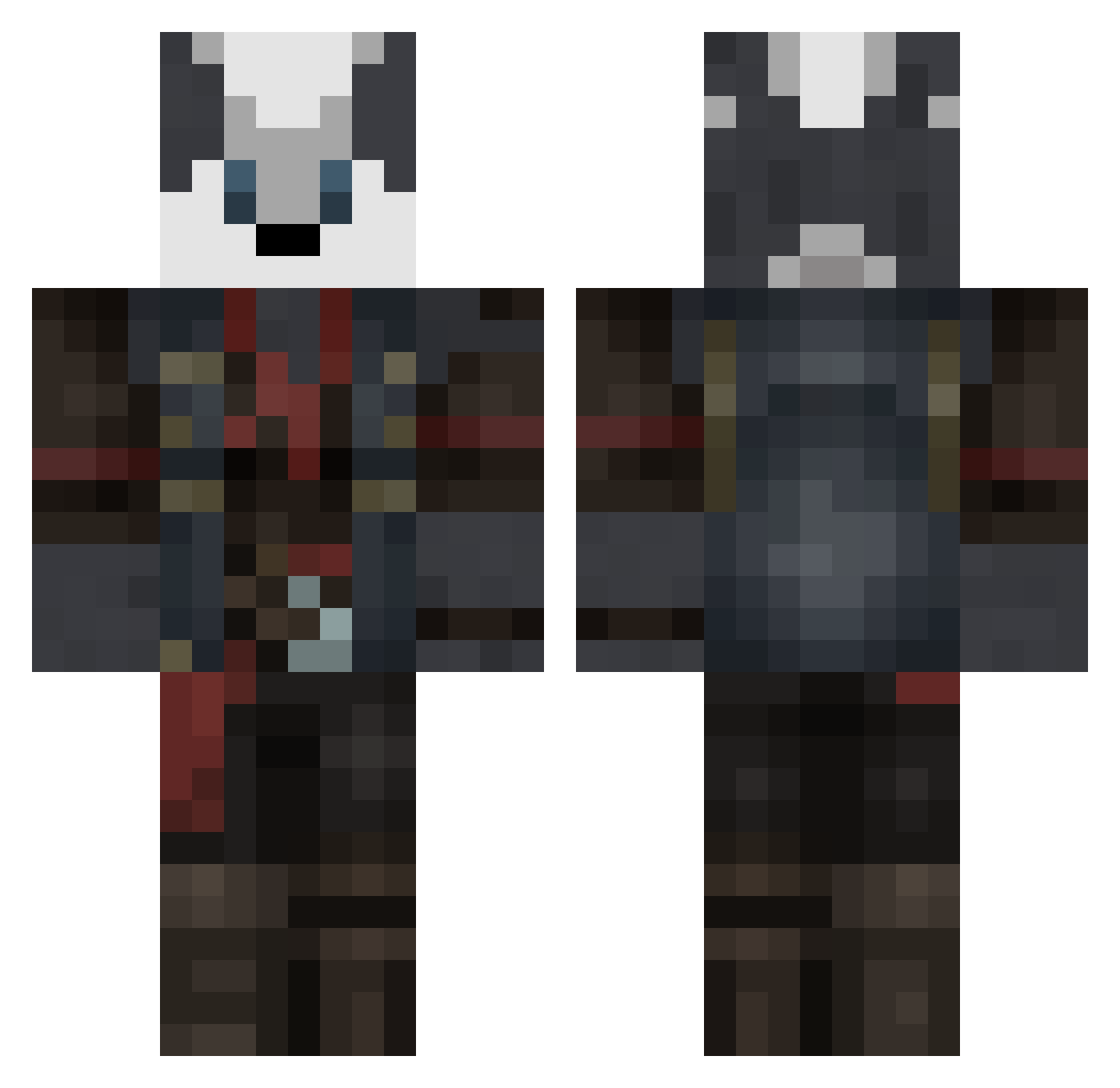 Wolfie642 Minecraft skin, front and back view