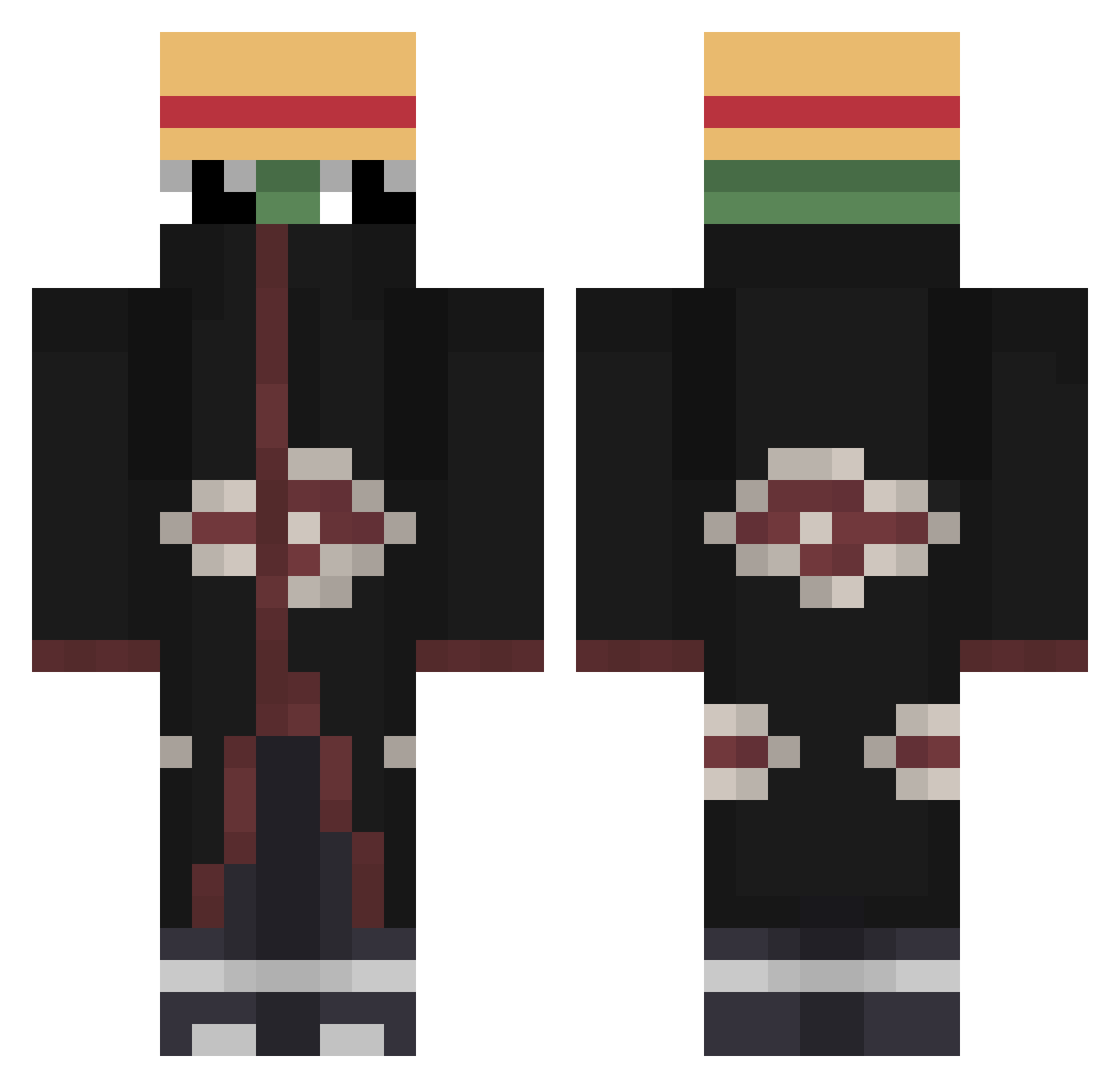 ZzLoveItalyzZ Minecraft skin, front and back view