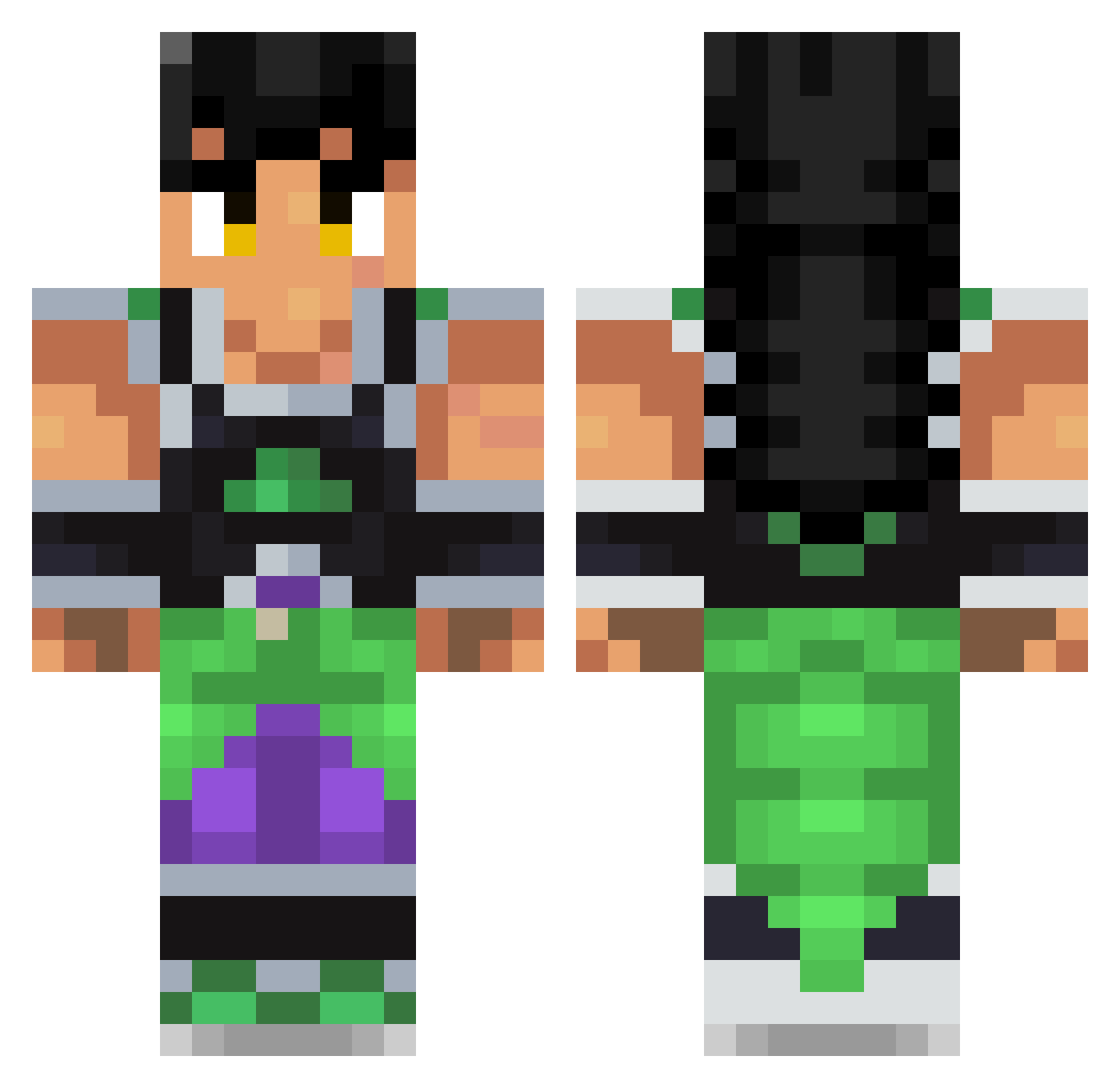SebitasFreeFire Minecraft skin, front and back view