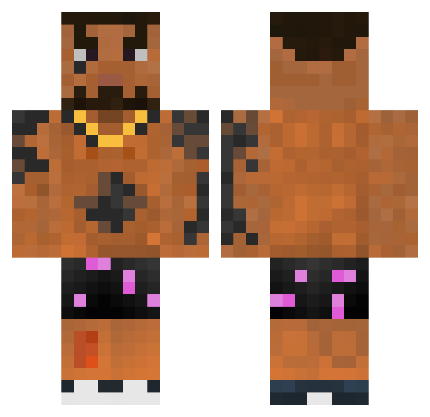 Luckypere Minecraft skin, front and back view