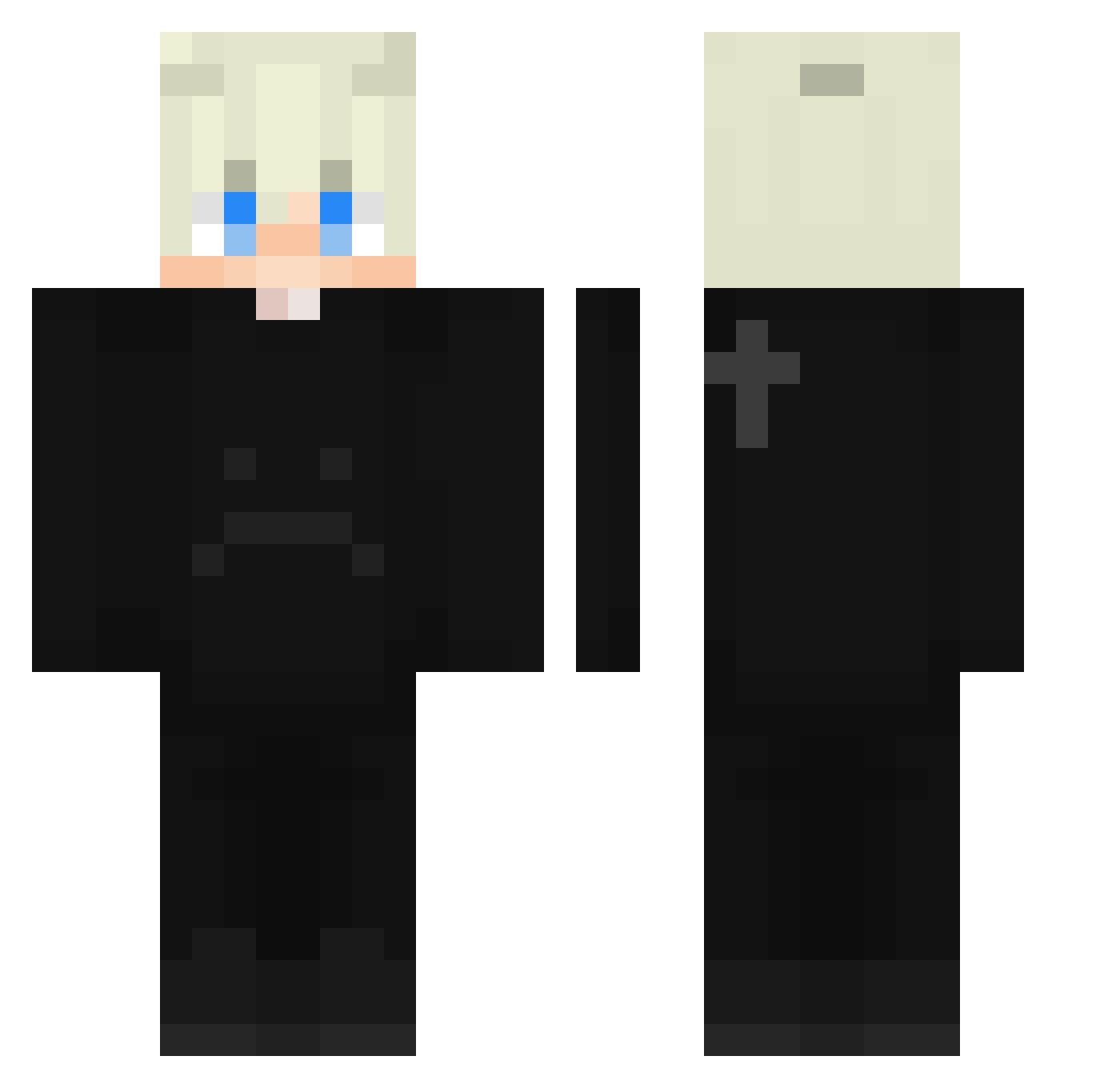 Mellanorv Minecraft skin, front and back view
