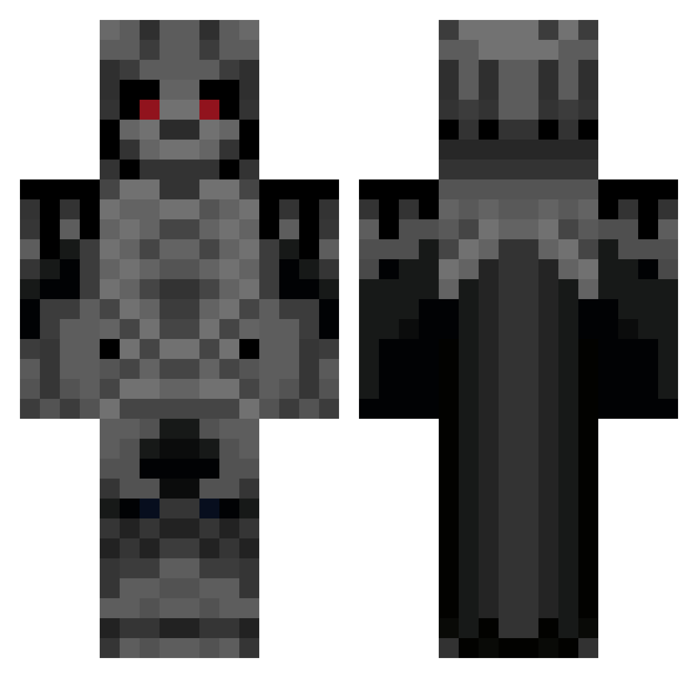 Riftware Minecraft skin, front and back view