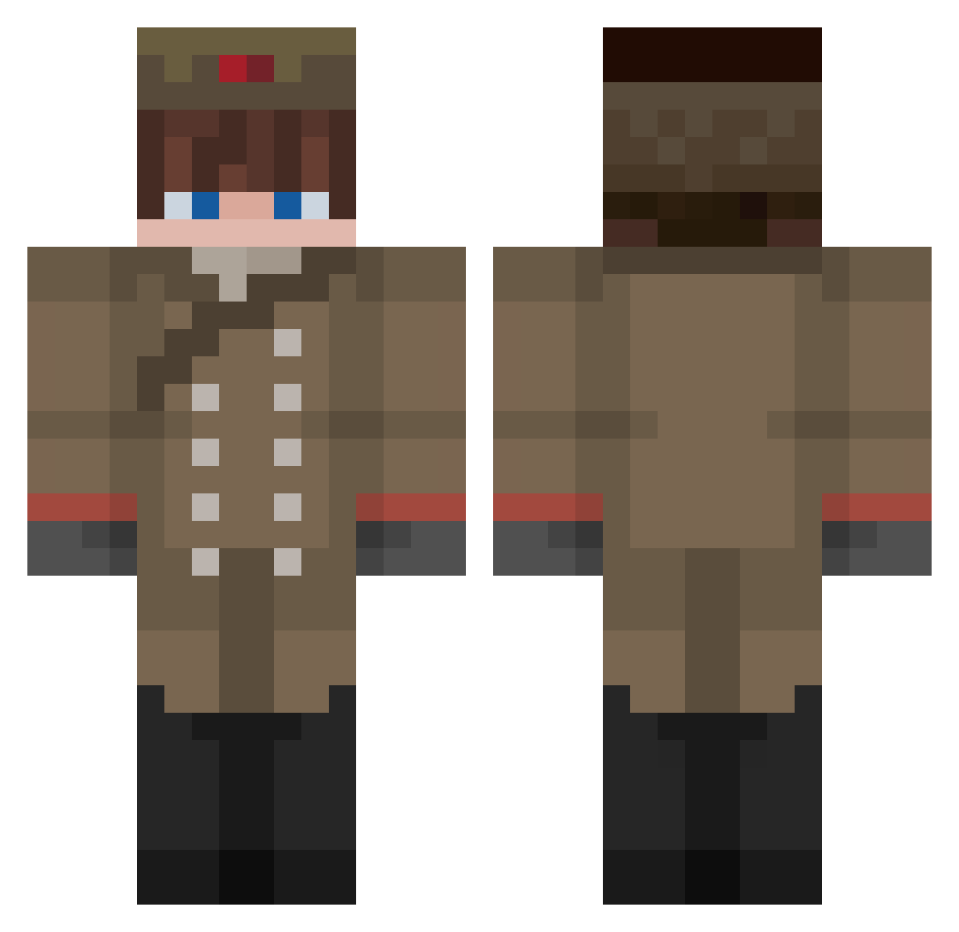 commiecharles Minecraft skin, front and back view