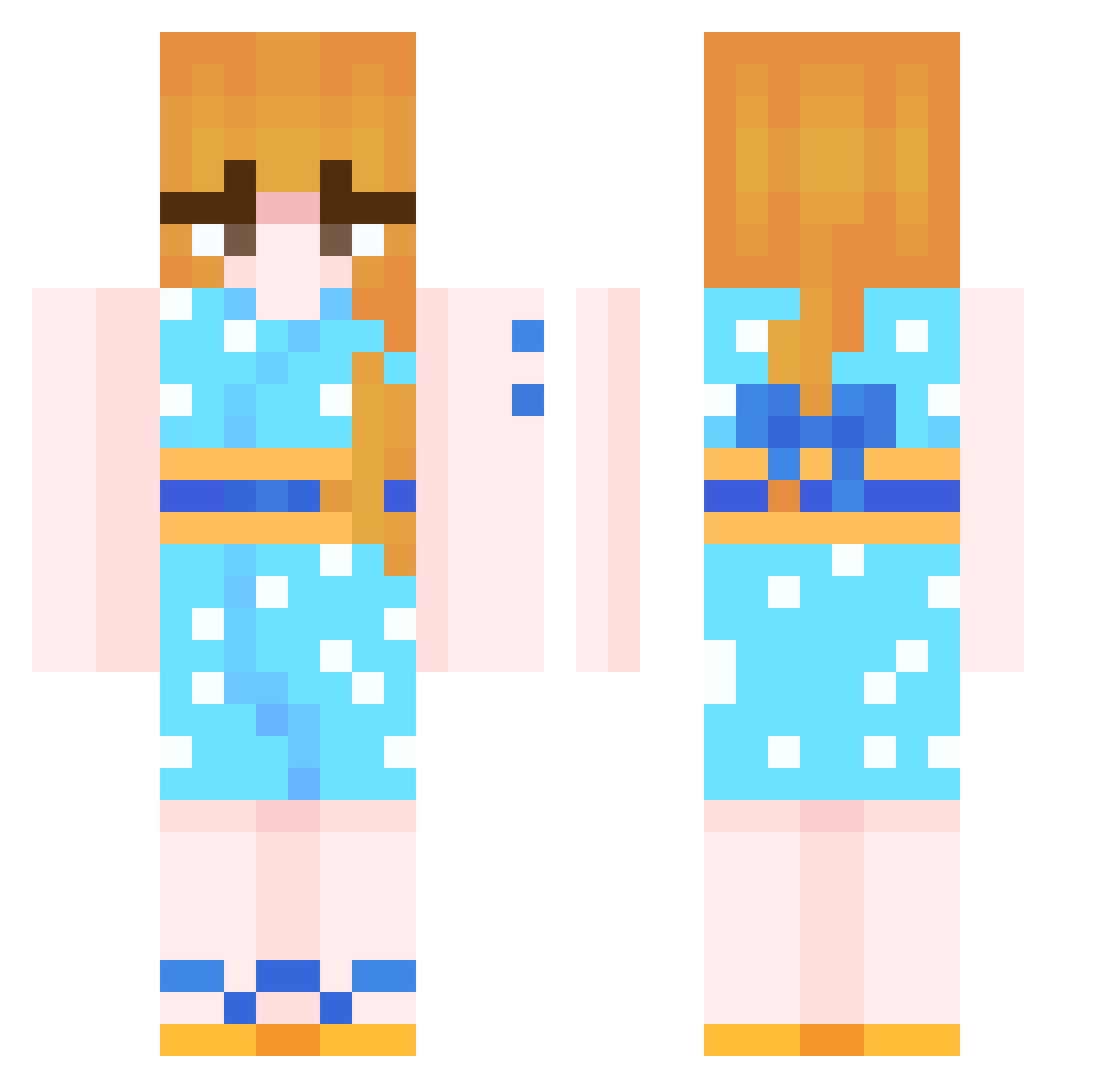 bluesith Minecraft skin, front and back view