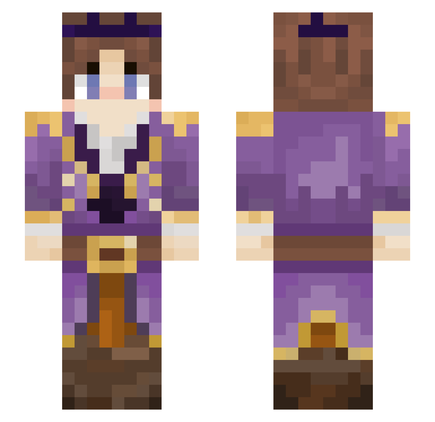 androm3da_galaxv Minecraft skin, front and back view