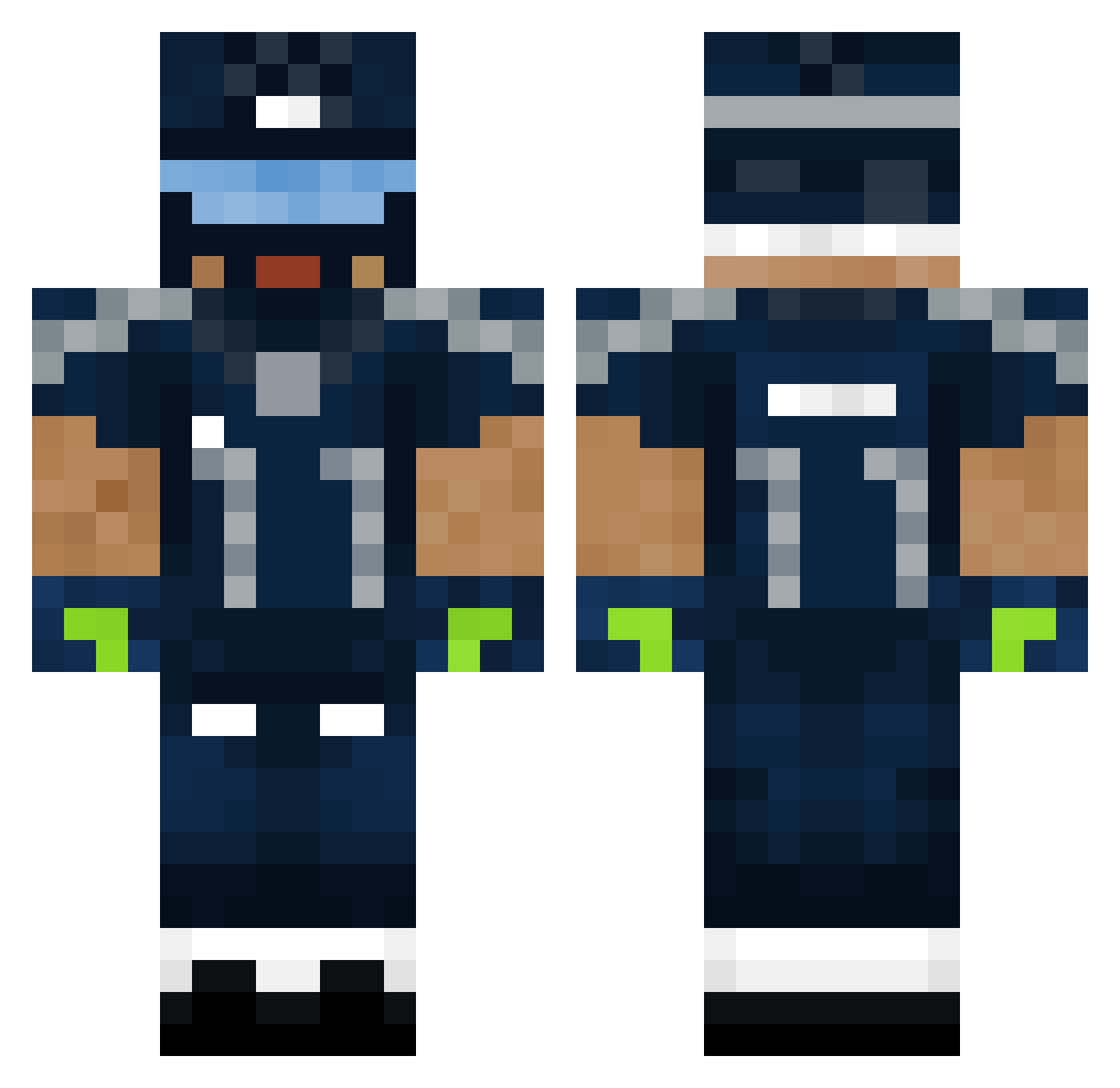 vDa1too Minecraft skin, front and back view