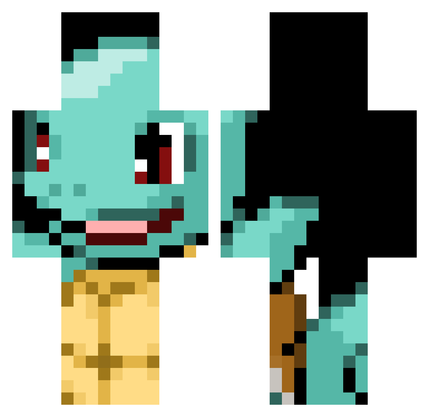 SwagSpino Minecraft skin, front and back view