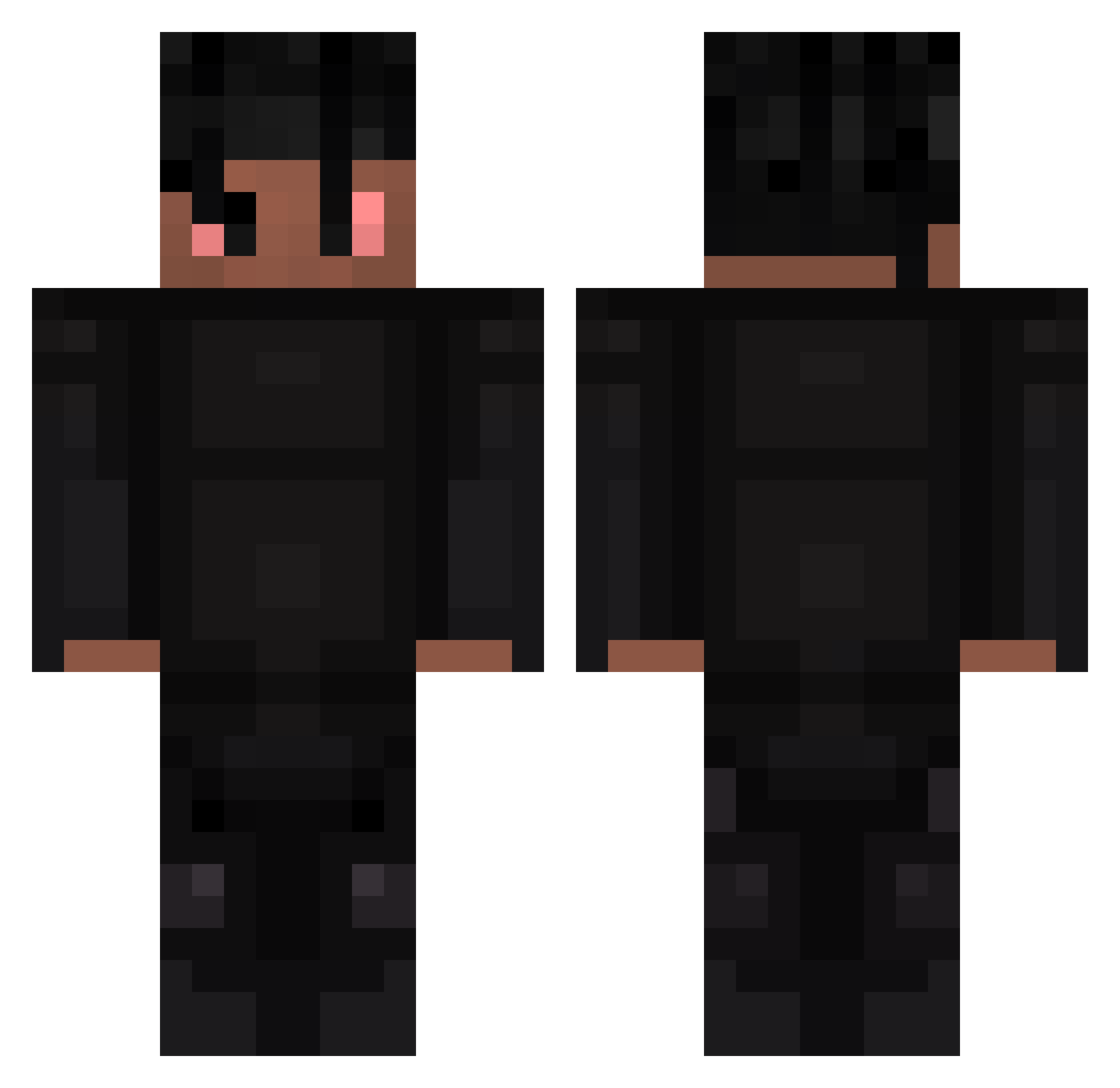 qvqvqv Minecraft skin, front and back view