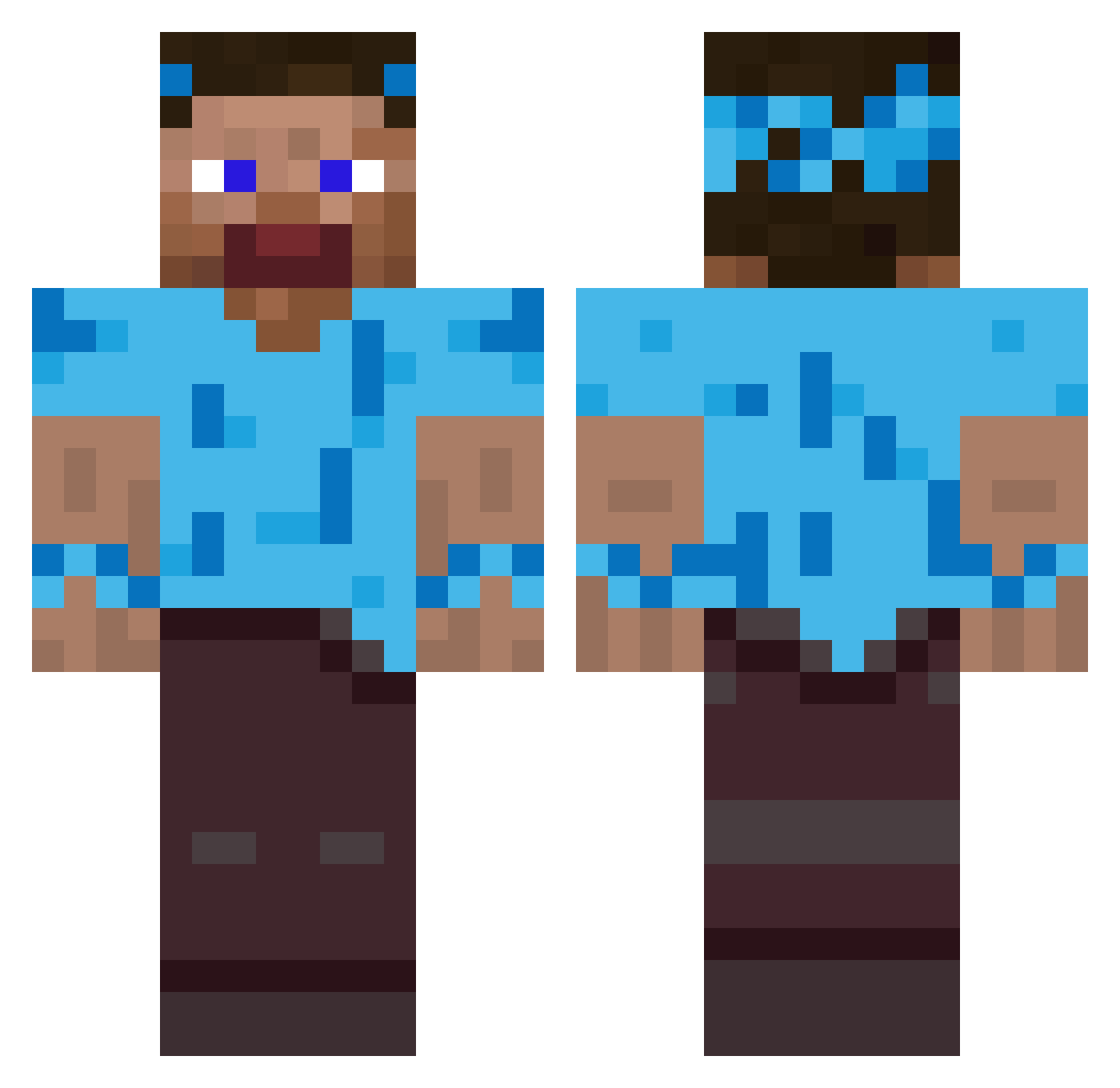 Emmett_slayer22 Minecraft skin, front and back view