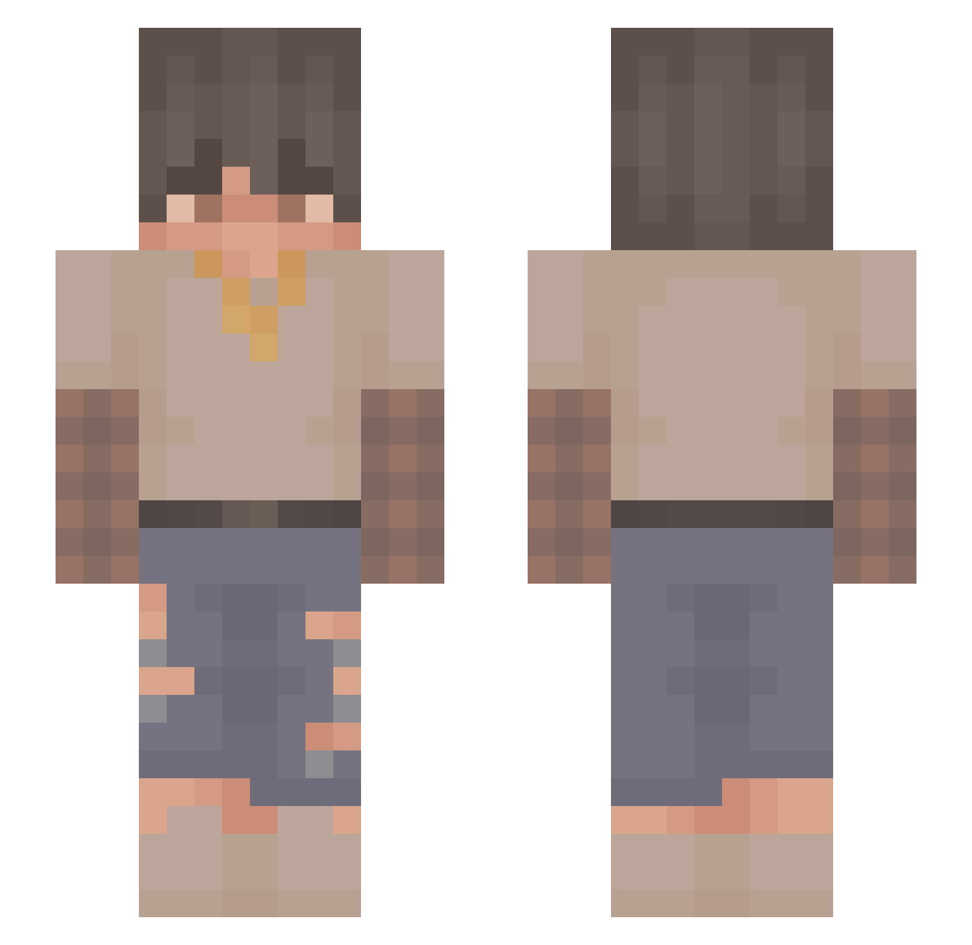 SWIZZNI Minecraft skin, front and back view
