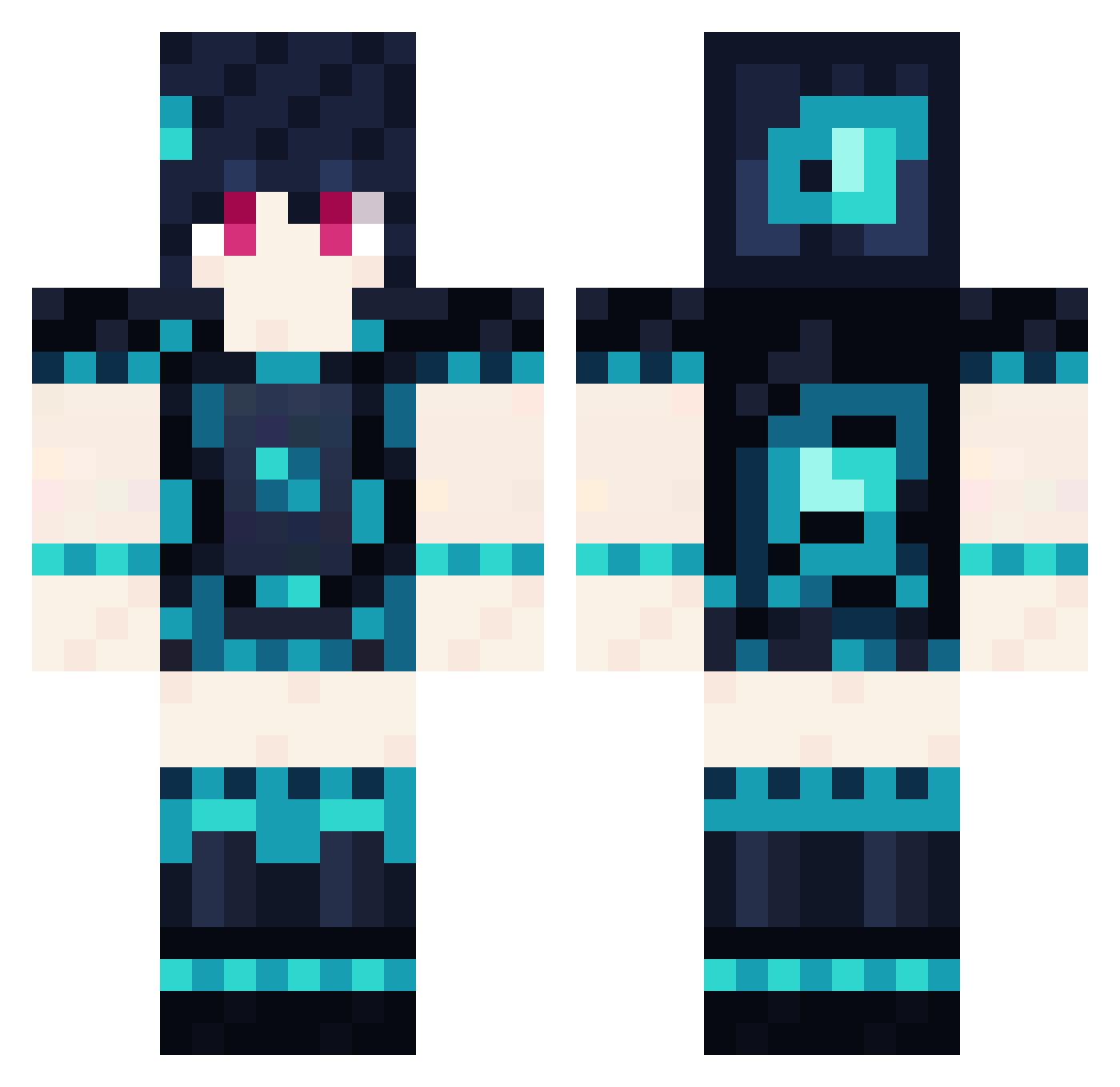 flynix_x Minecraft skin, front and back view