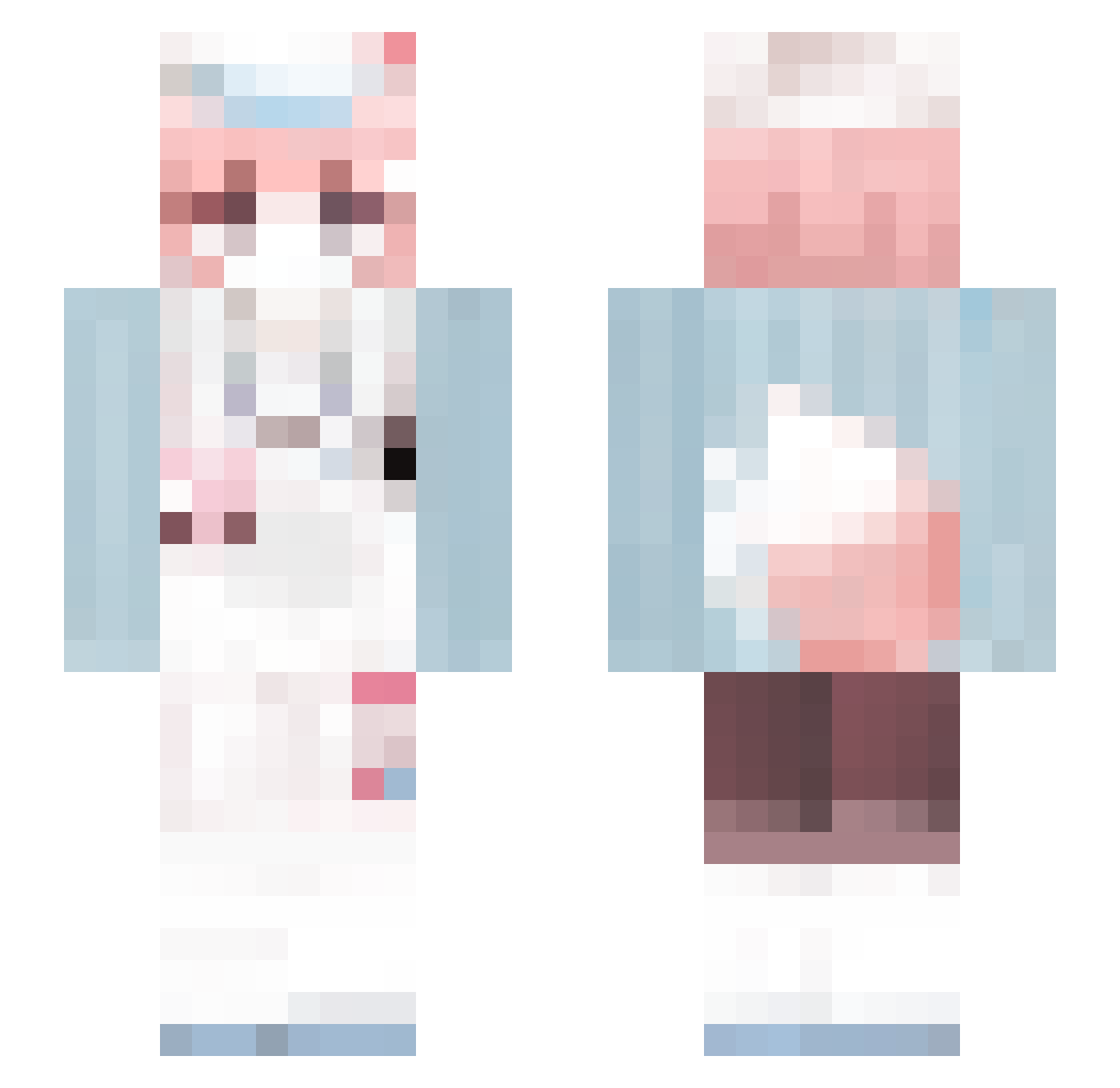J1NWOOK_ Minecraft skin, front and back view