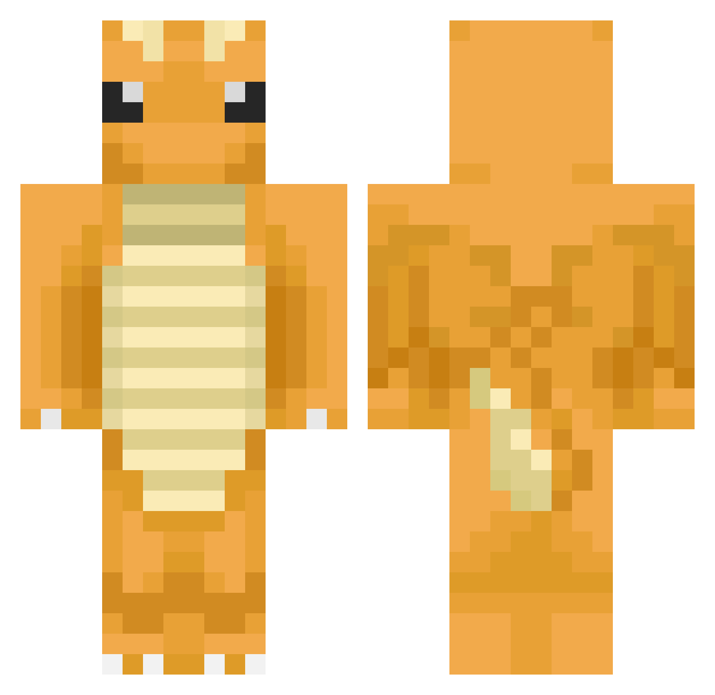 qecx Minecraft skin, front and back view