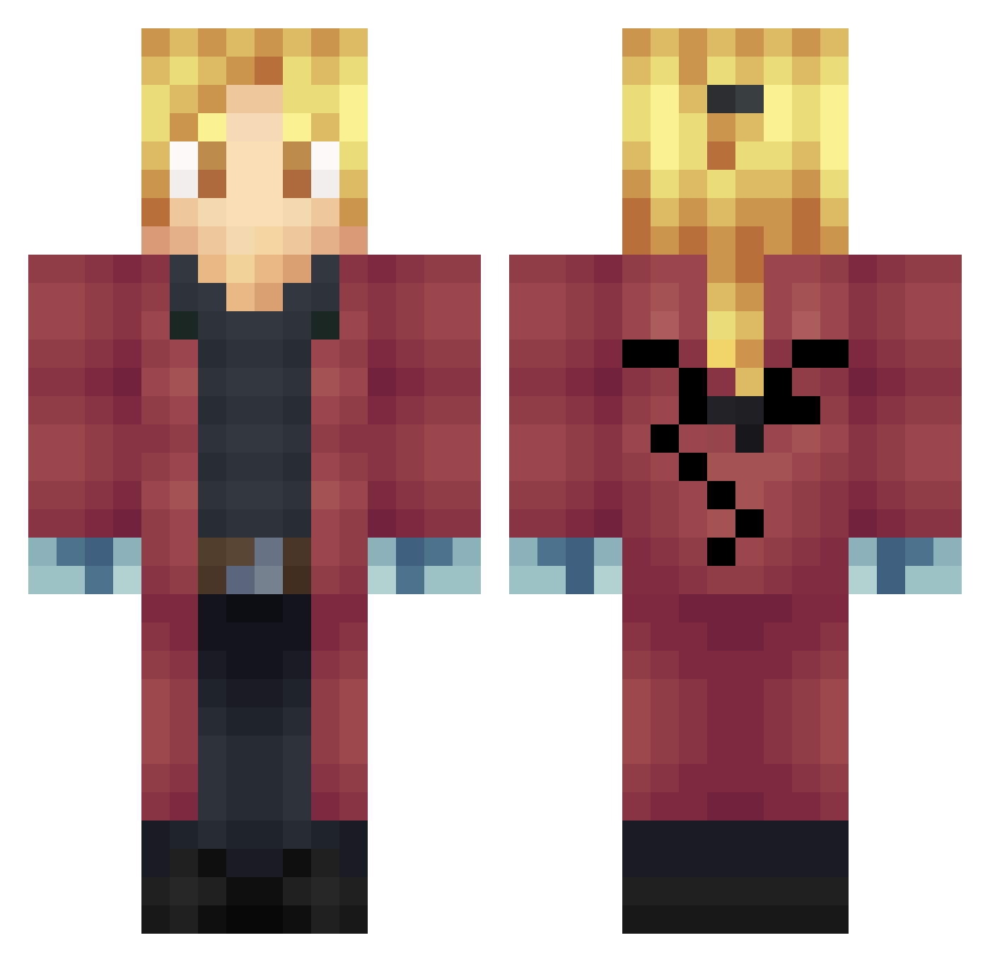 strategy Minecraft skin, front and back view