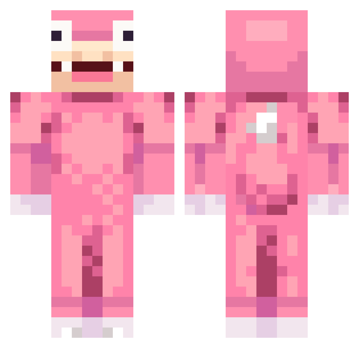 Nexefee Minecraft skin, front and back view