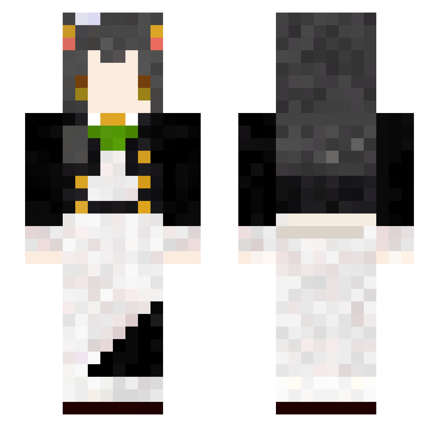 aruhiyo Minecraft skin, front and back view