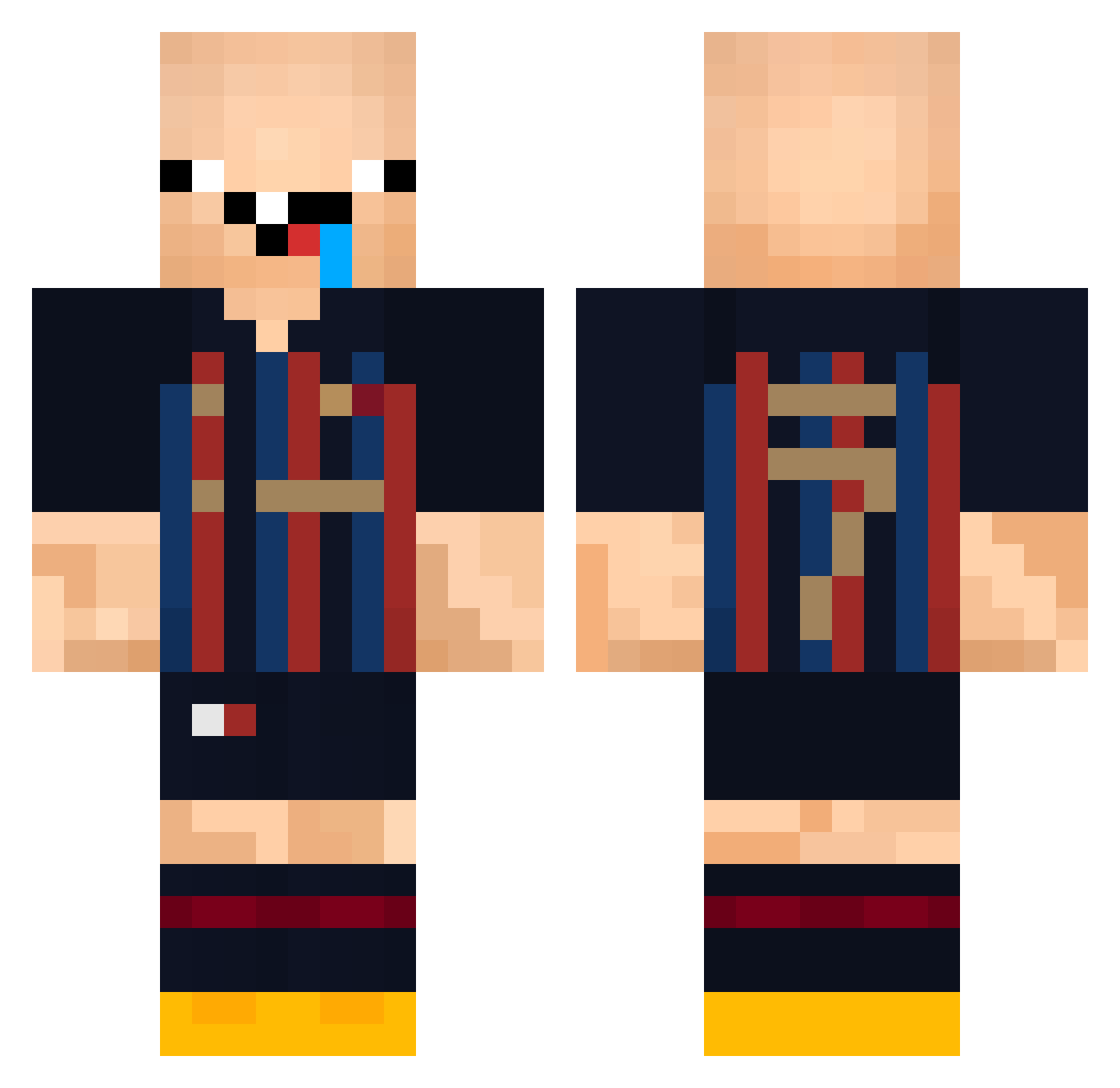 DestrozaQkas Minecraft skin, front and back view