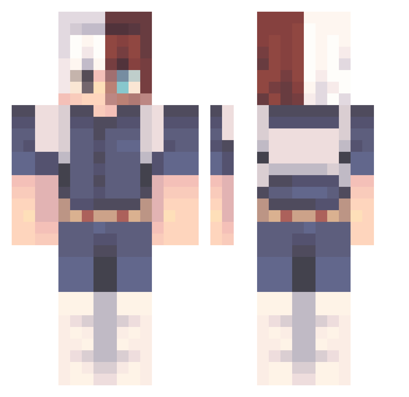 Watson69 Minecraft skin, front and back view