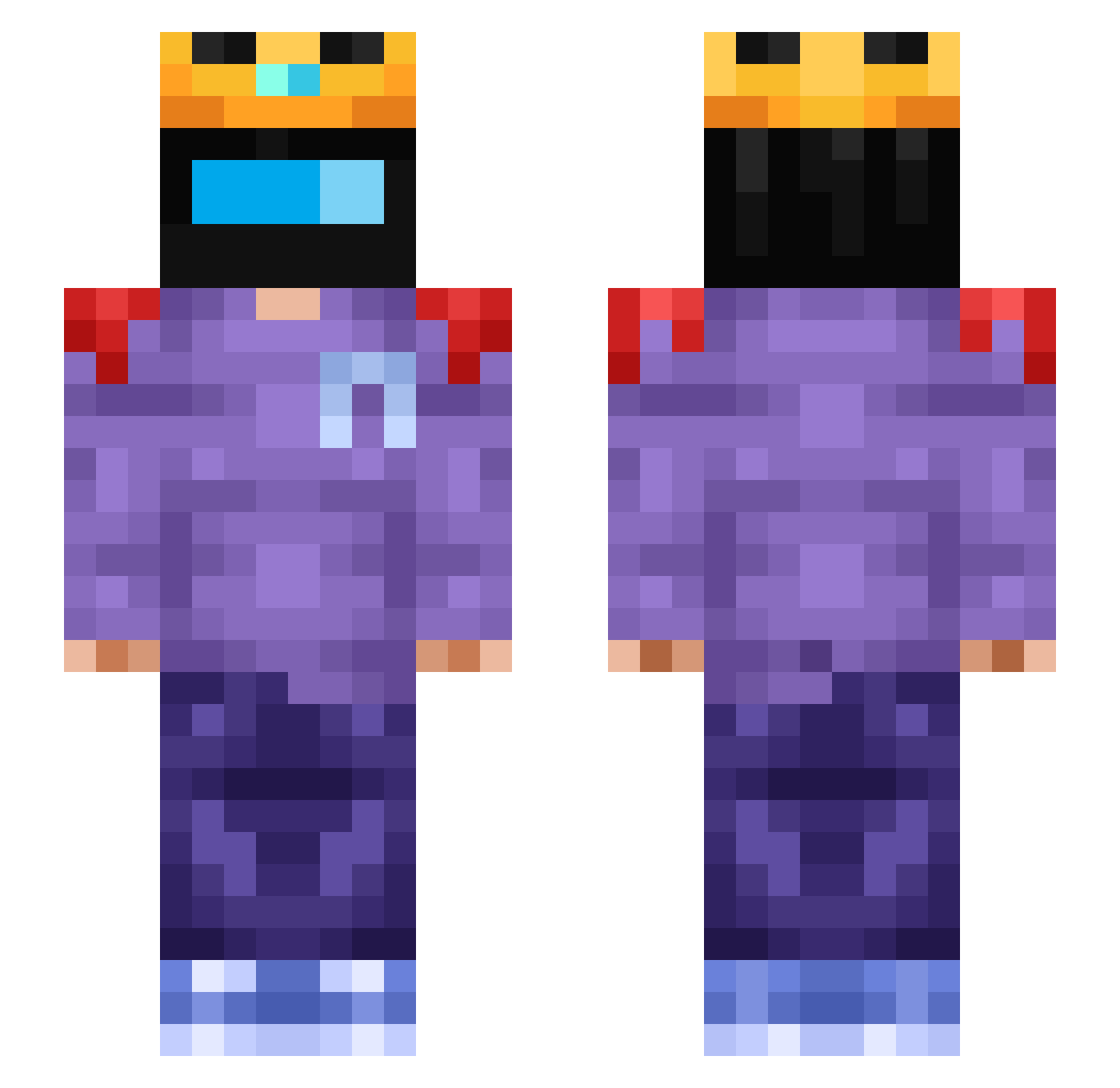 Wirtowis1 Minecraft skin, front and back view