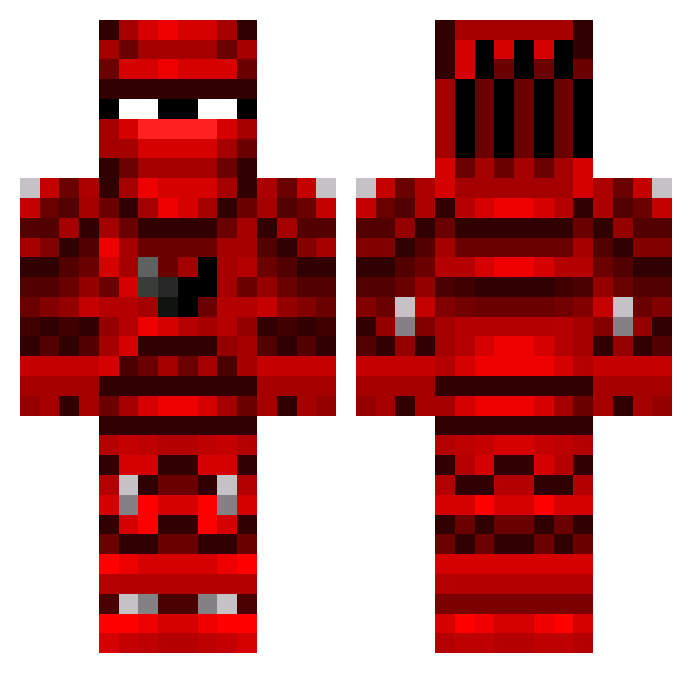Flambed Minecraft skin, front and back view