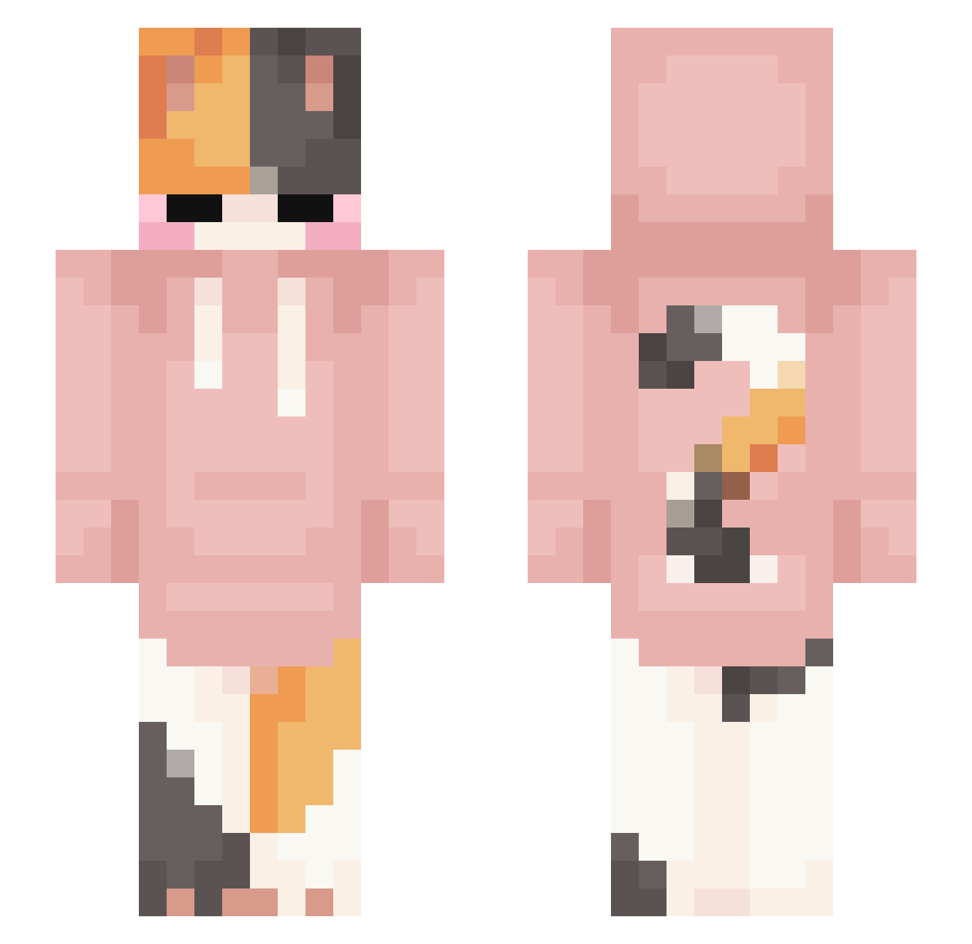 HarryRoze Minecraft skin, front and back view