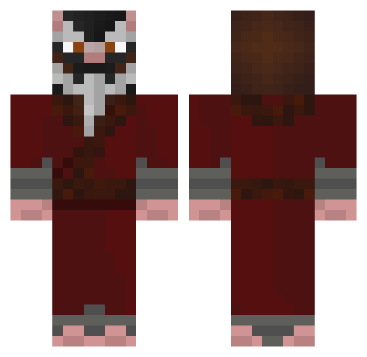 Latin_slop Minecraft skin, front and back view