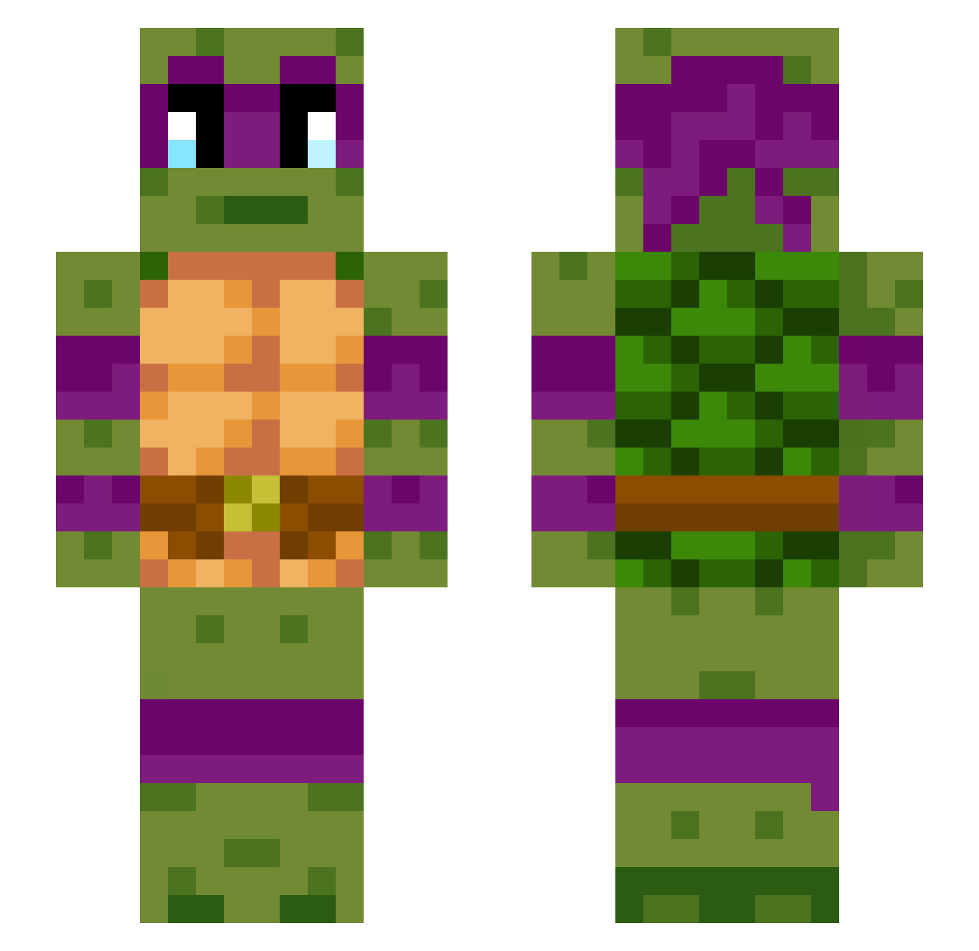 WaswaldTech10 Minecraft skin, front and back view