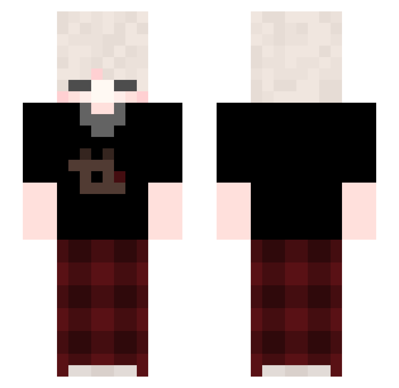 lemeisemel Minecraft skin, front and back view