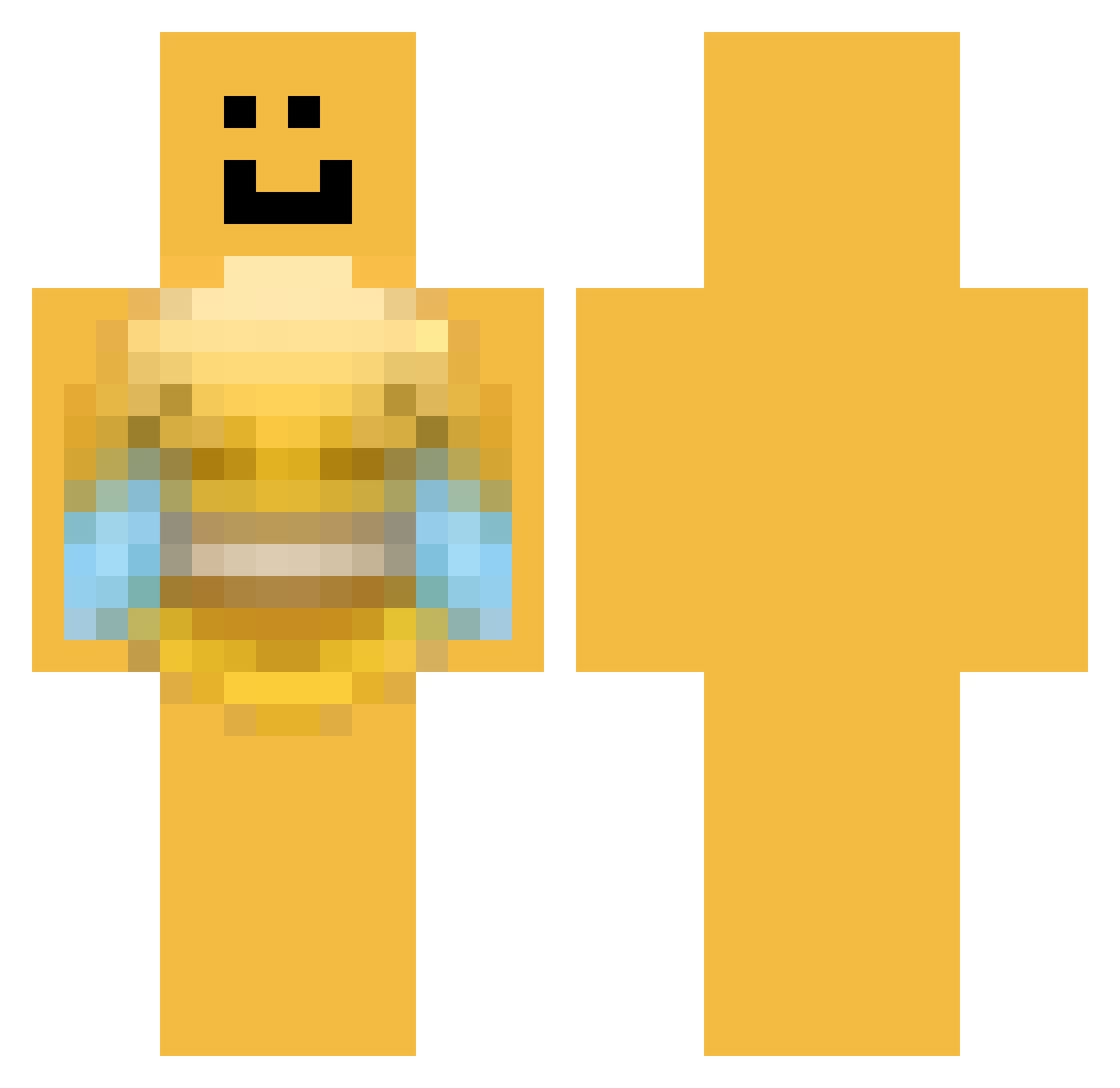 Gupp3r Minecraft skin, front and back view