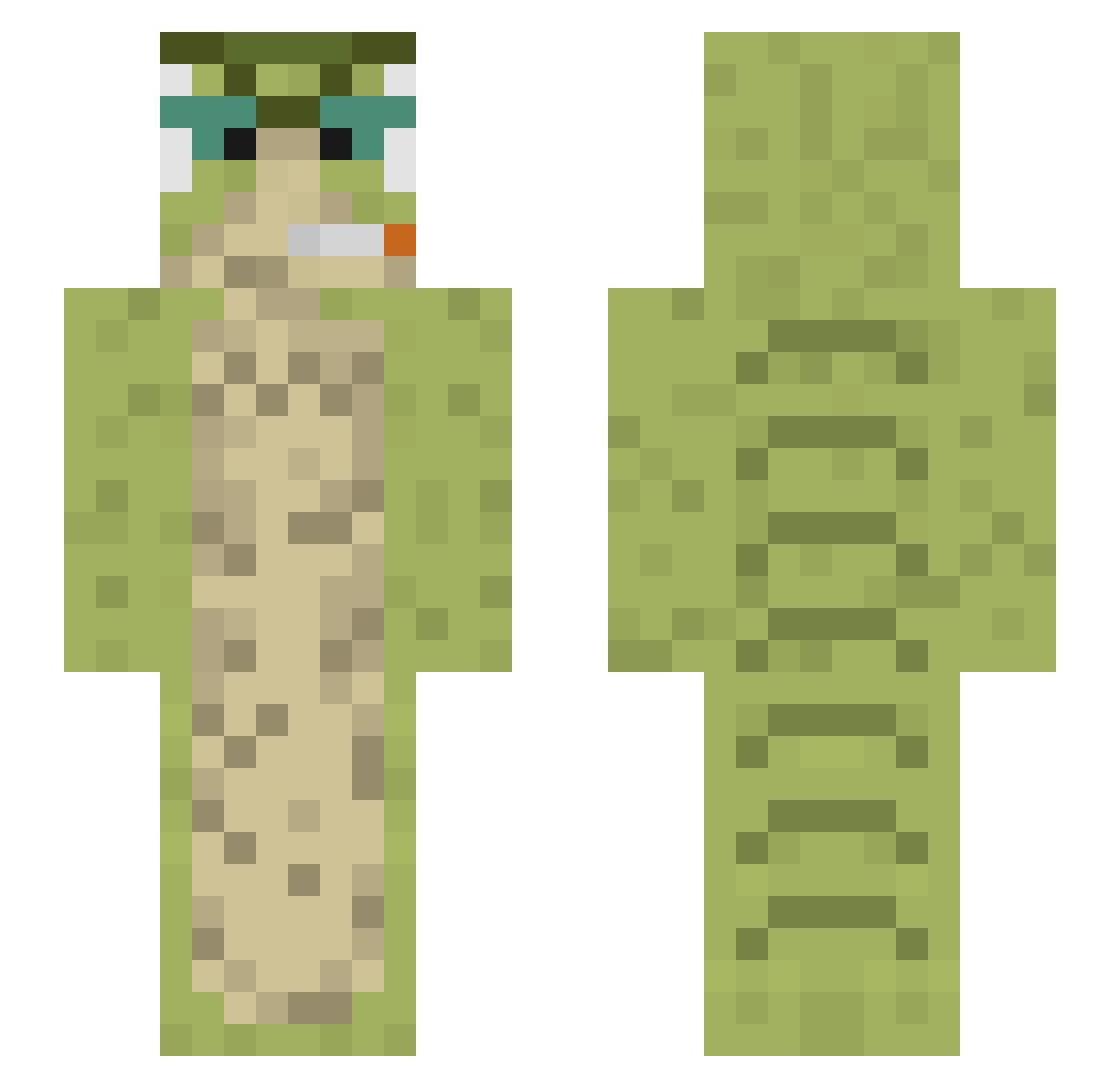 Zkmito Minecraft skin, front and back view